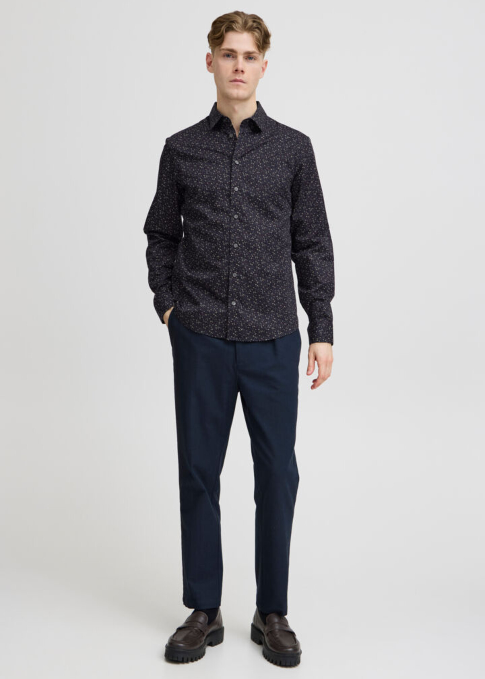 Casual Friday Casual Friday Anton LS Floral Shirt - Dark Navy