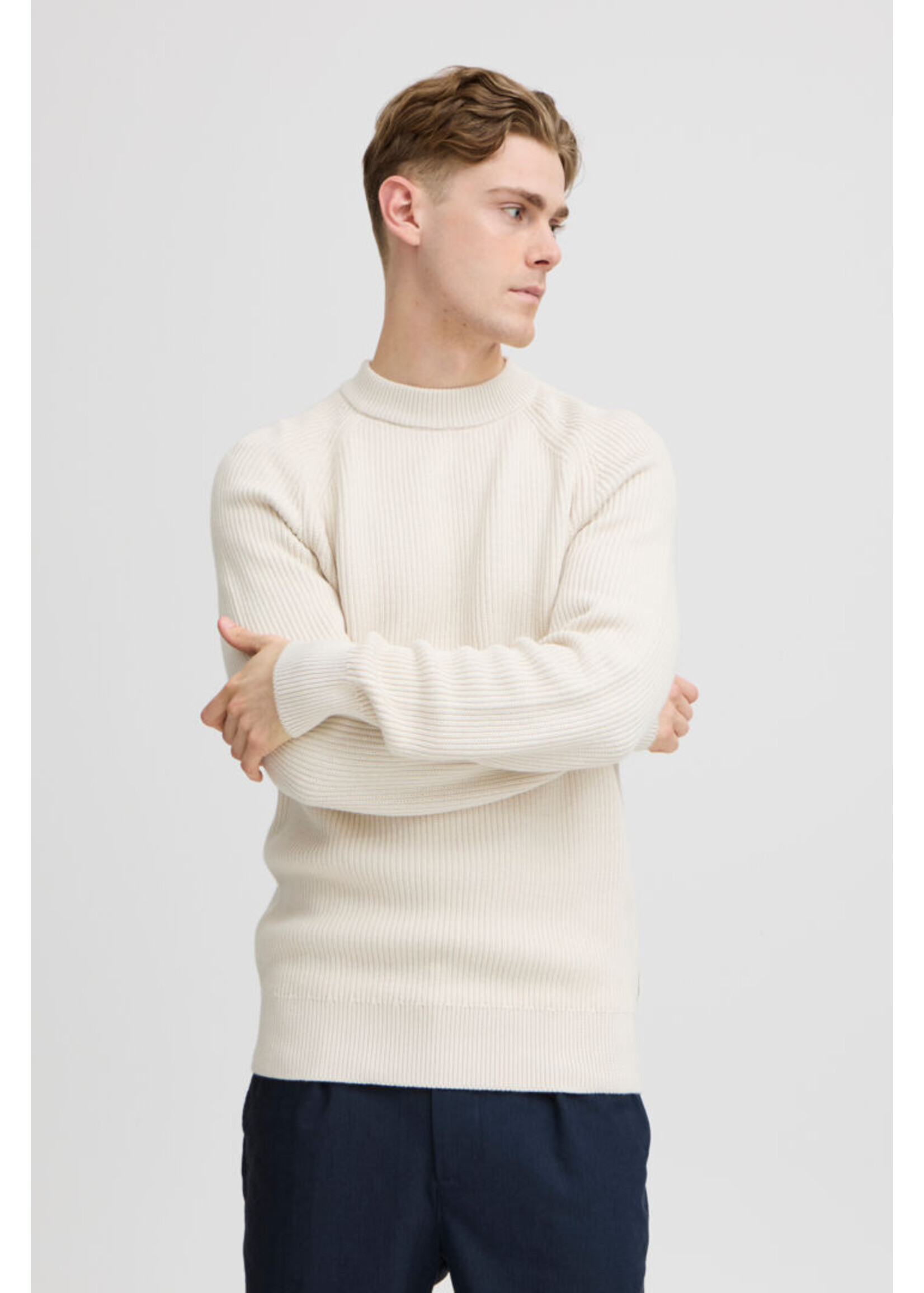 Casual Friday Casual Friday Kristian Raglan Rib Crewneck Knit - Pumice Stone