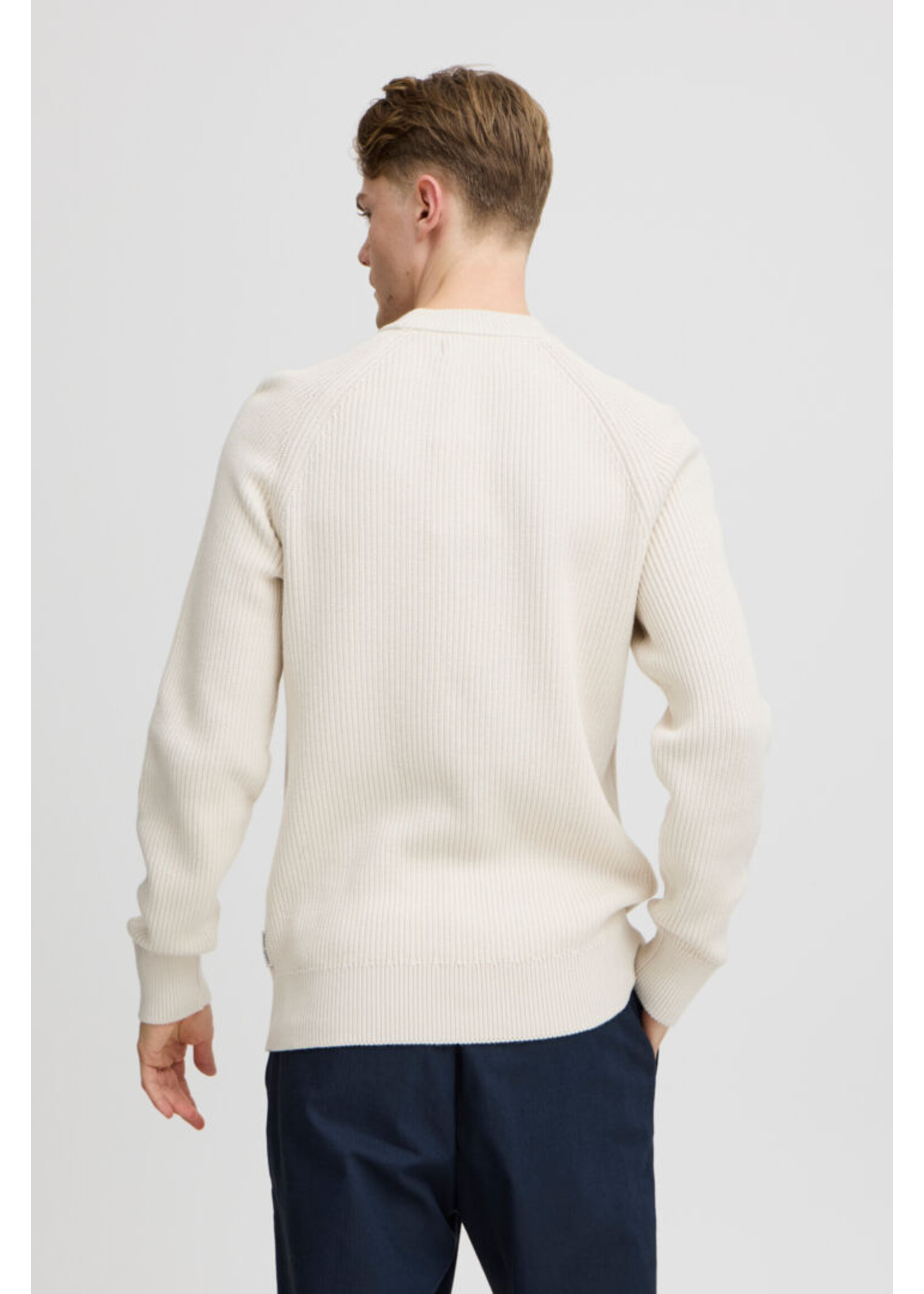 Casual Friday Casual Friday  Tricot côtelé à col rond tKristian Raglan - Pumice Stone