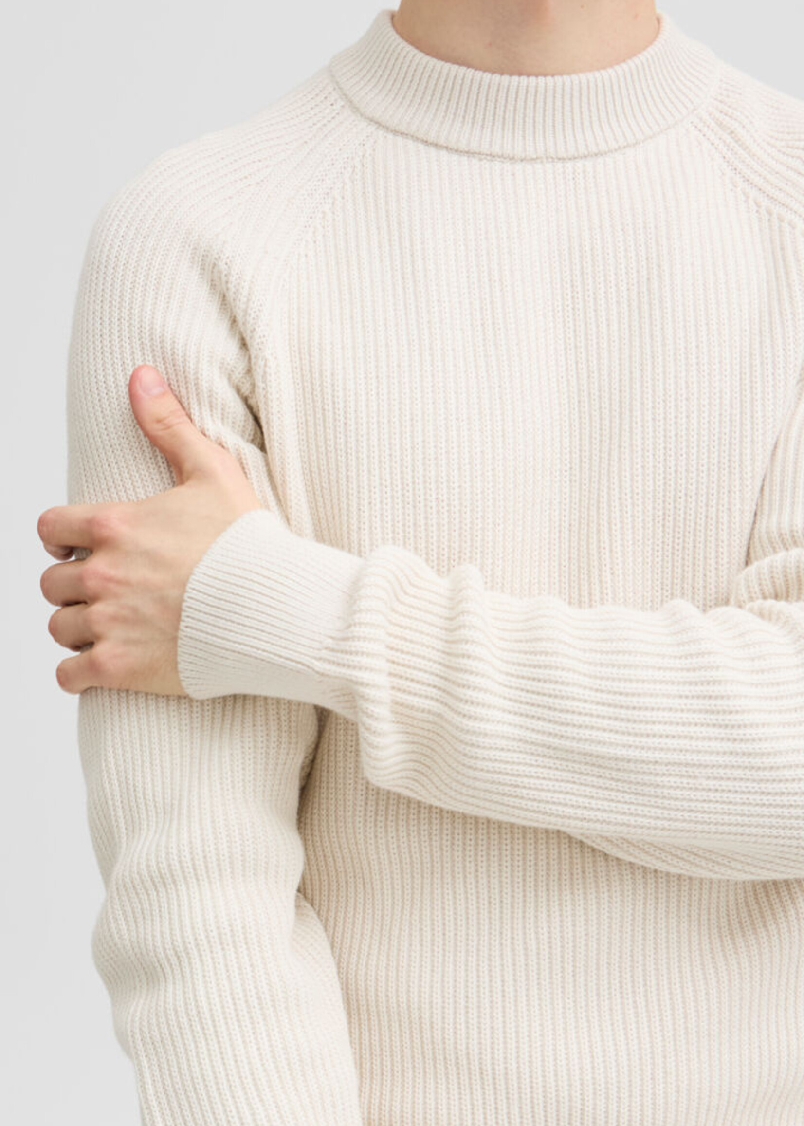 Casual Friday Casual Friday Kristian Raglan Rib Crewneck Knit - Pumice Stone