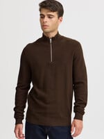 Casual Friday Casual Friday Karl Structured Half Zip Knit - Demitasse