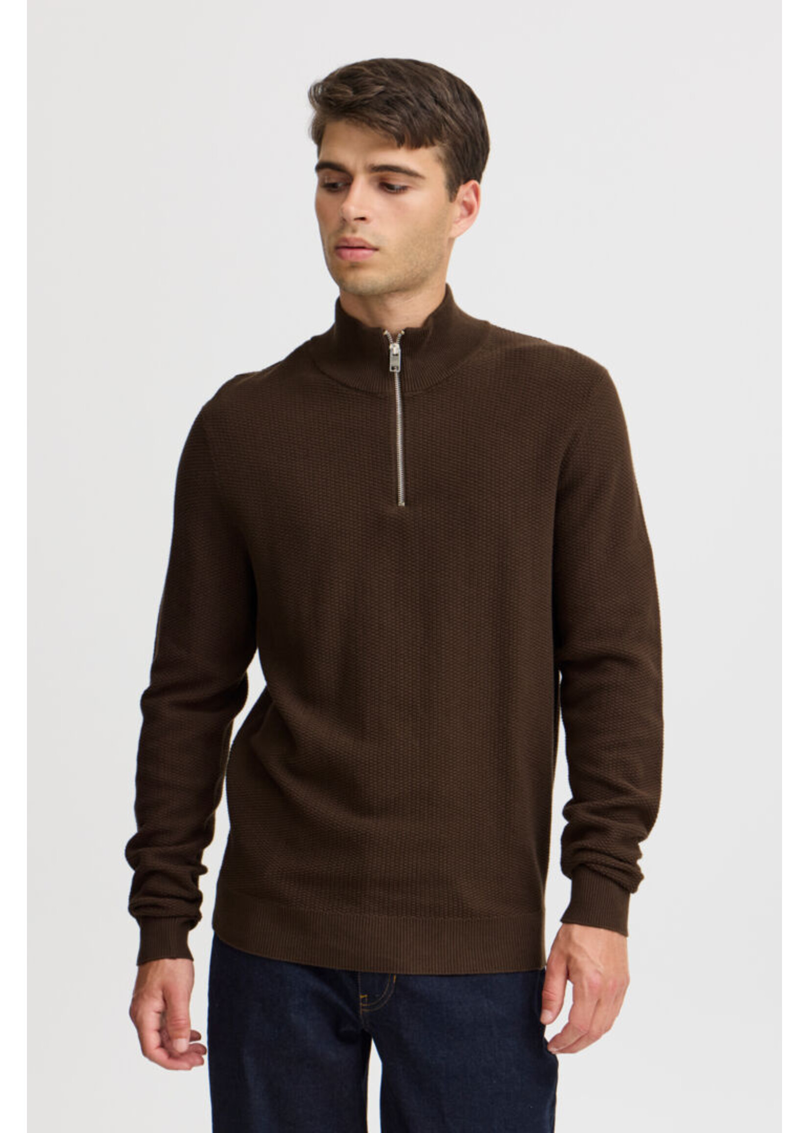 Casual Friday Casual Friday Tricot demi-zip Karl Structured  - Demitasse