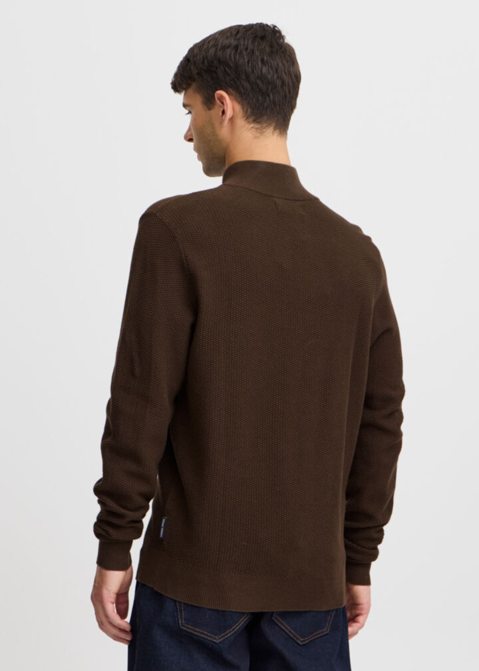 Casual Friday Casual Friday Karl Structured Half Zip Knit - Demitasse