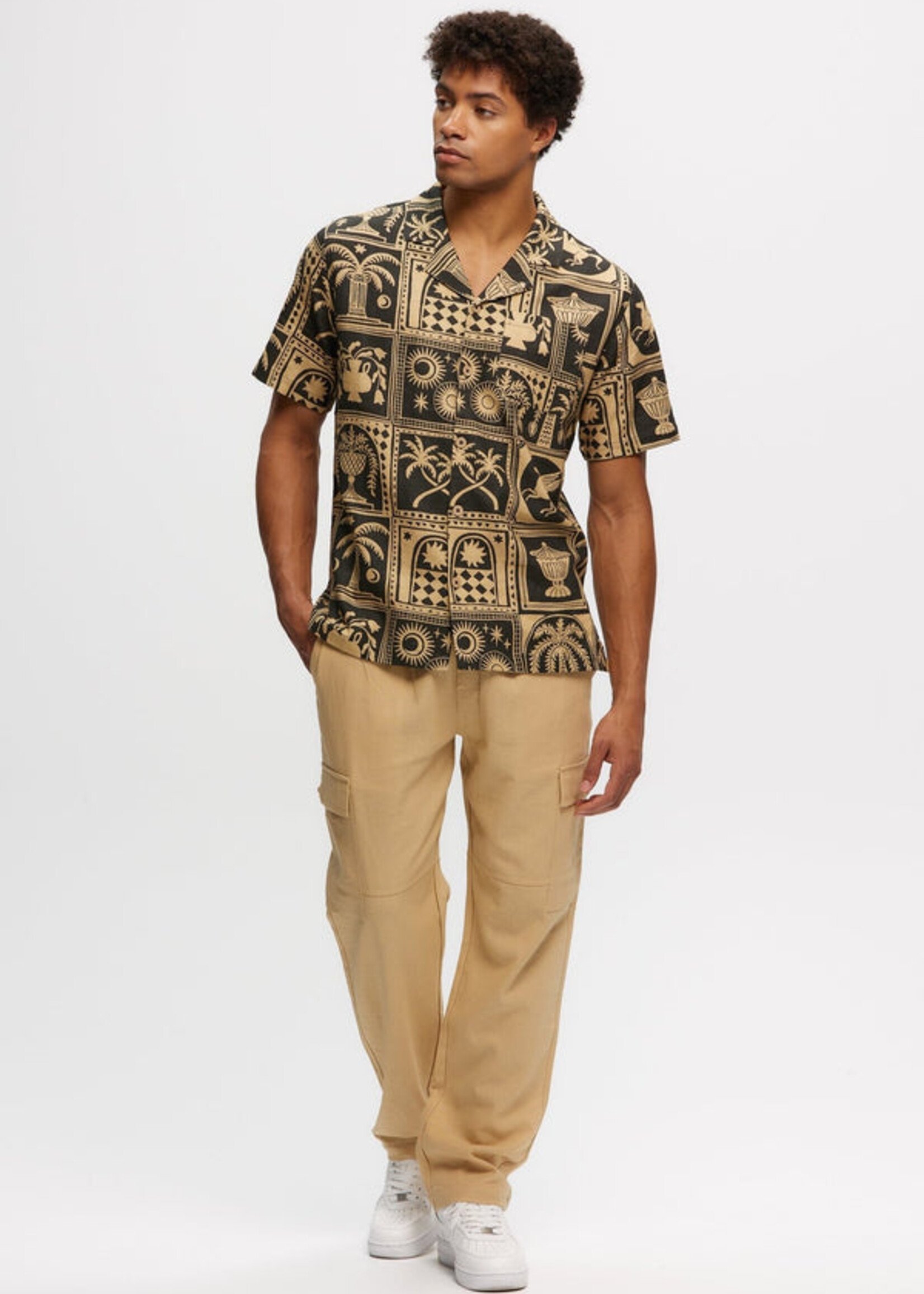 Kuwalla Kuwalla Linen Printed Yatch Shirt - BLK