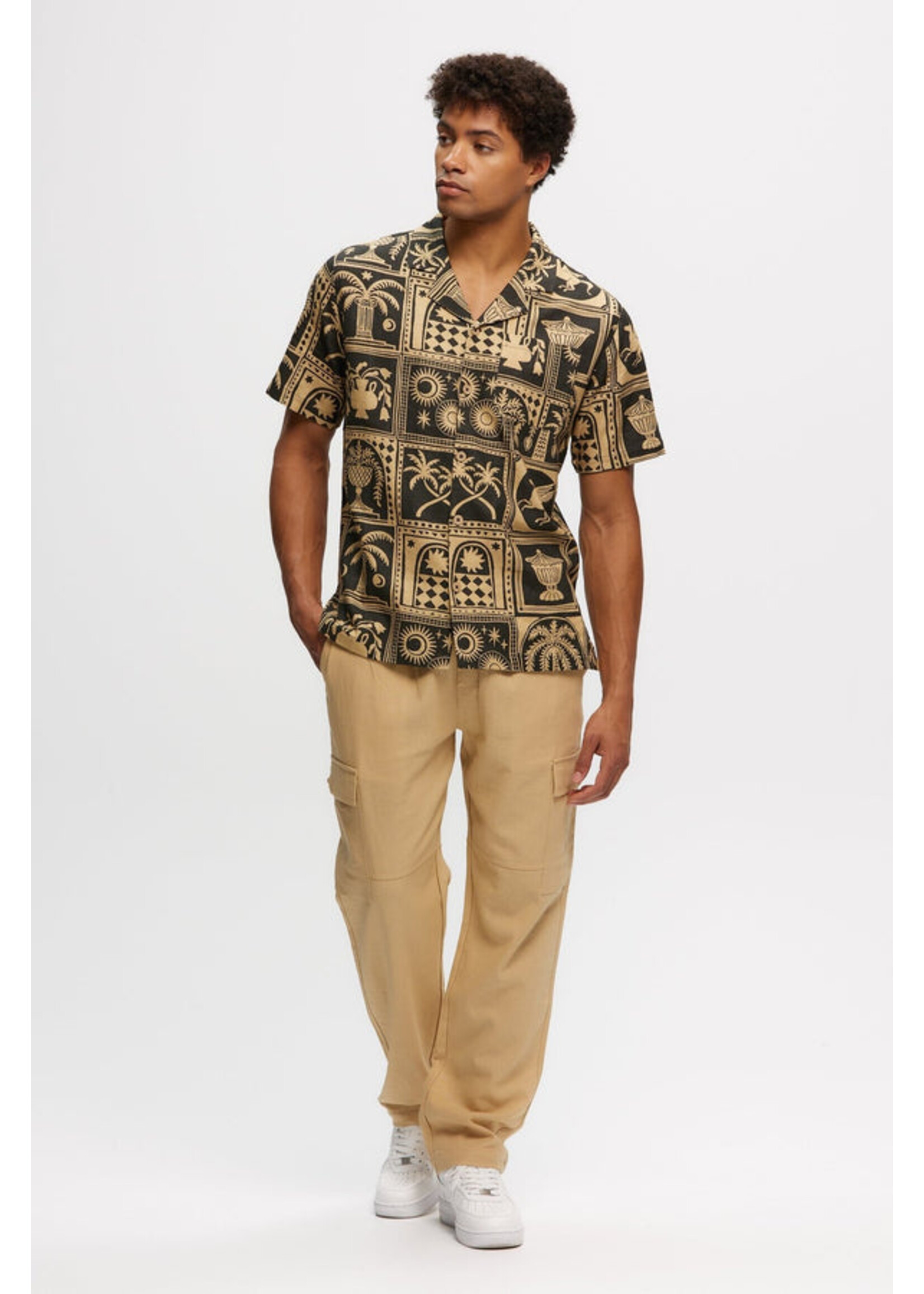 Kuwalla Kuwalla Linen Printed Yatch Shirt - BLK