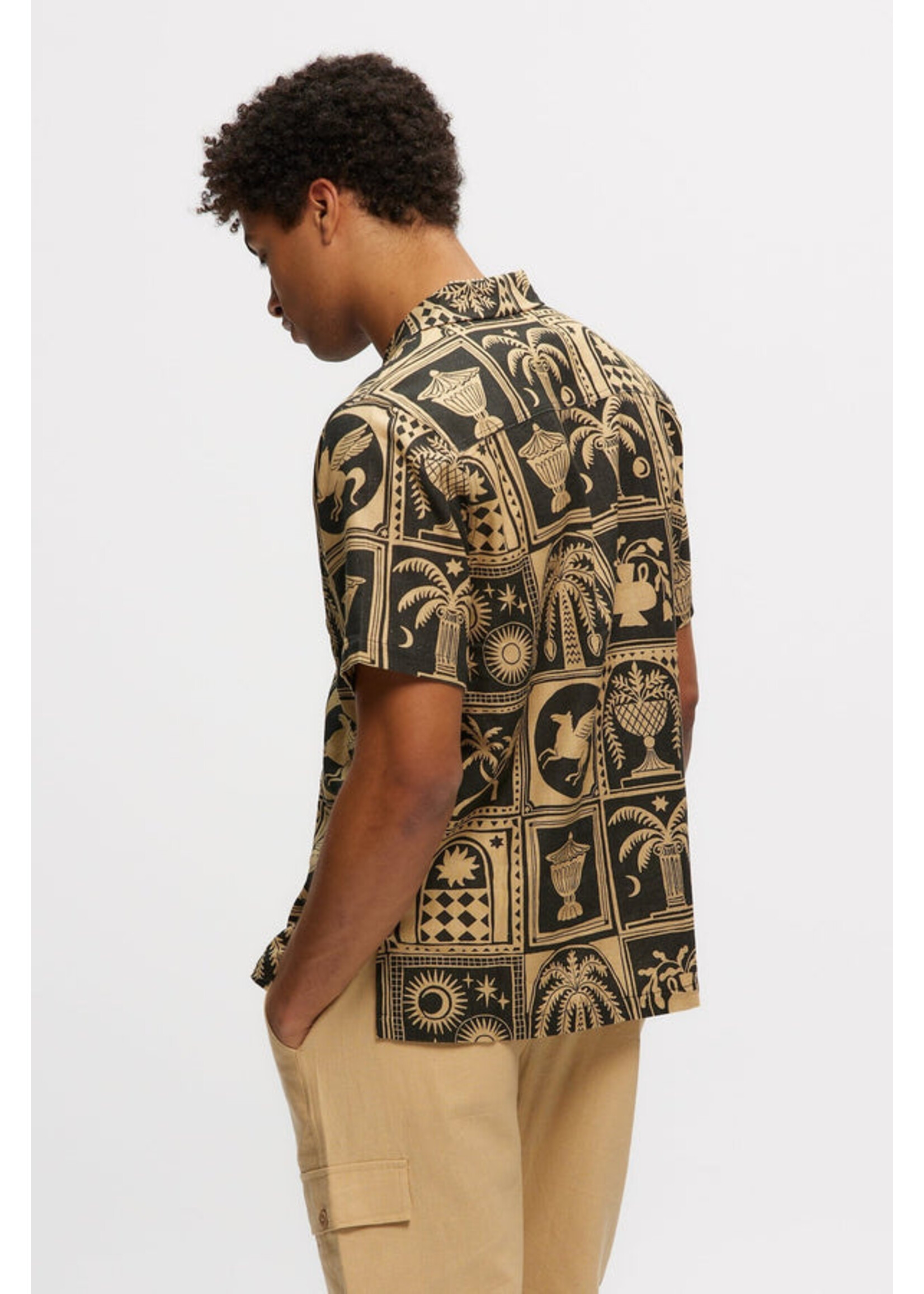 Kuwalla Kuwalla Linen Printed Yatch Shirt - BLK