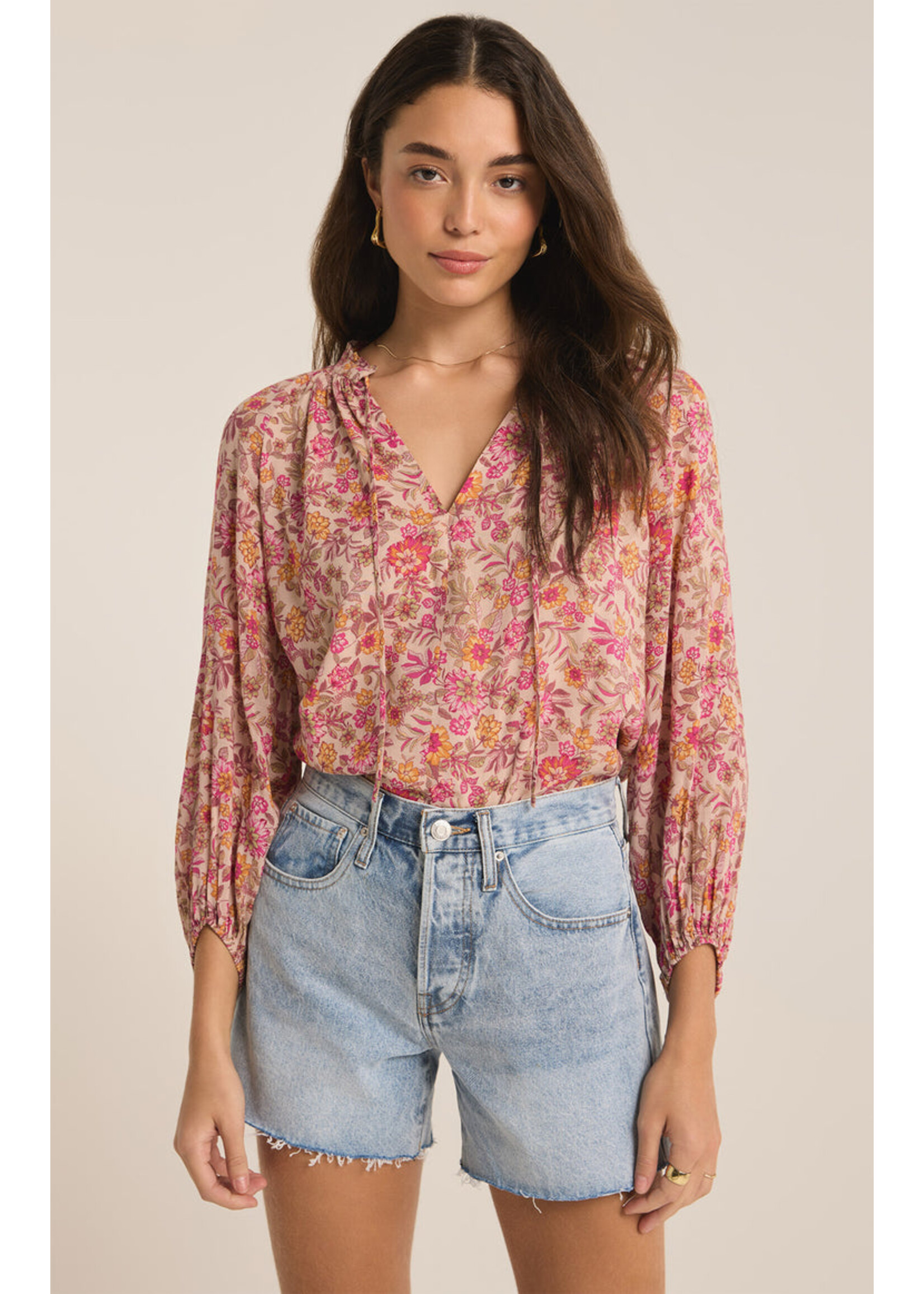 Z-Supply Z-Supply Haut Fleuri Carine Lima - Cactus Flower
