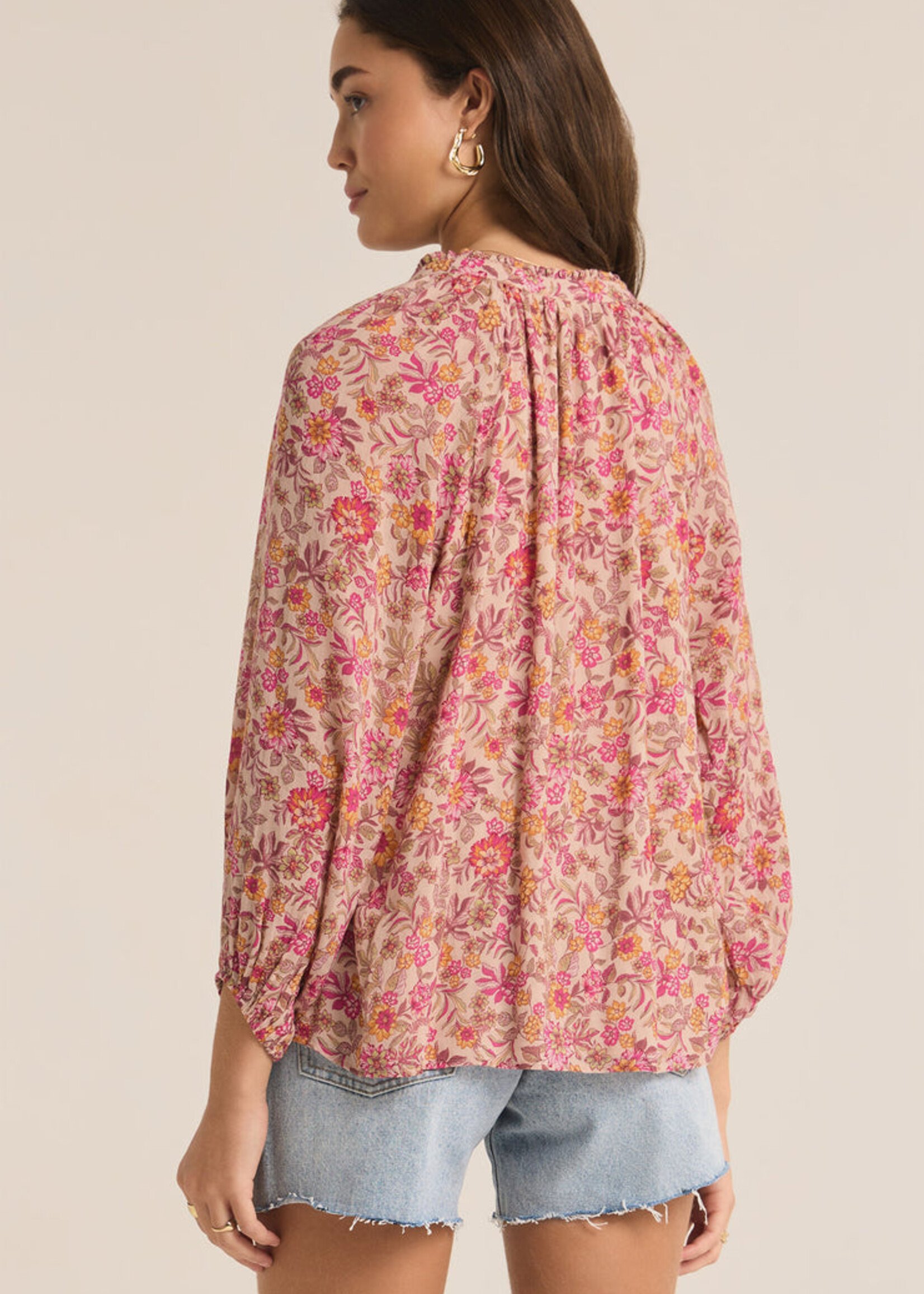 Z-Supply Z Supply Carine Lima Floral Top - Cactus Flower