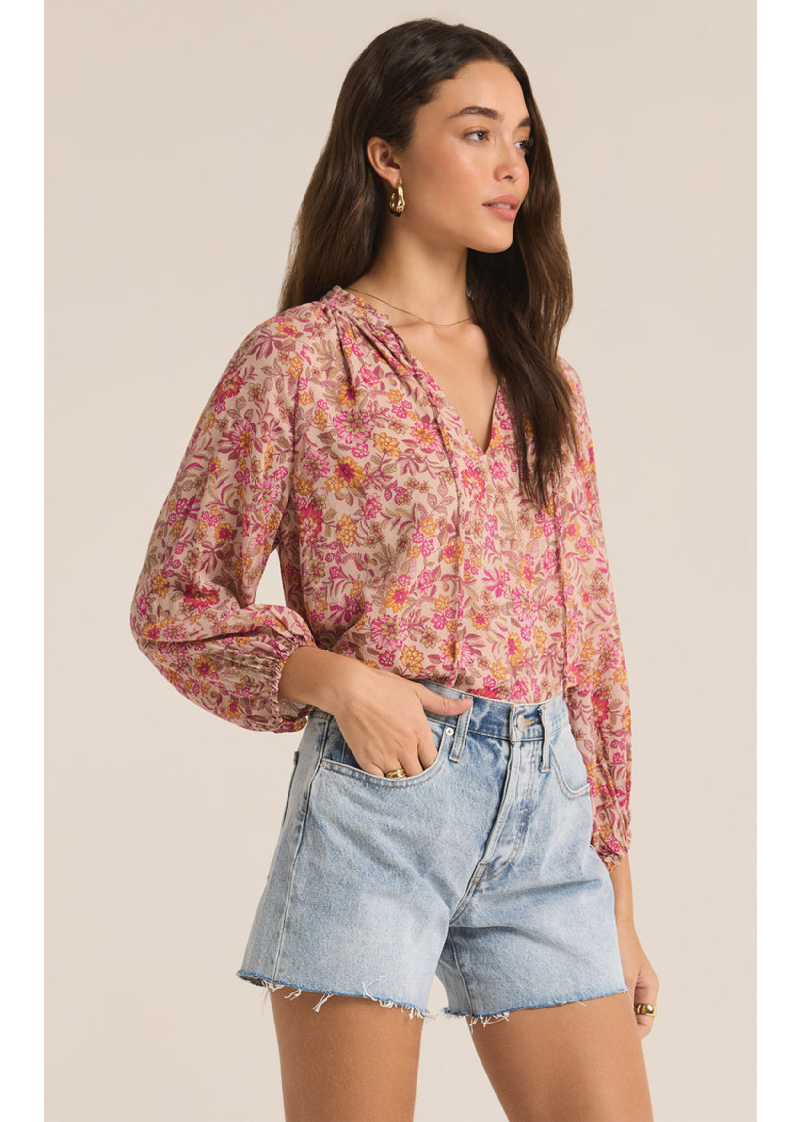 Z-Supply Z-Supply Haut Fleuri Carine Lima - Cactus Flower