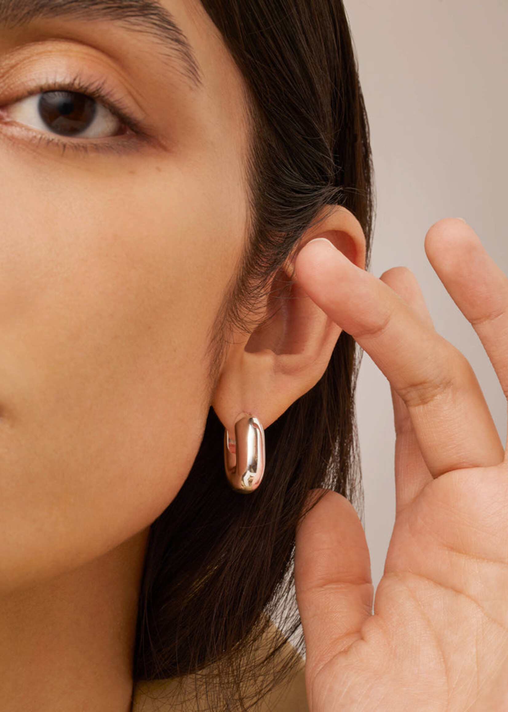 JennyBird Boucles D'oreilles Puffy U-Link - Argent