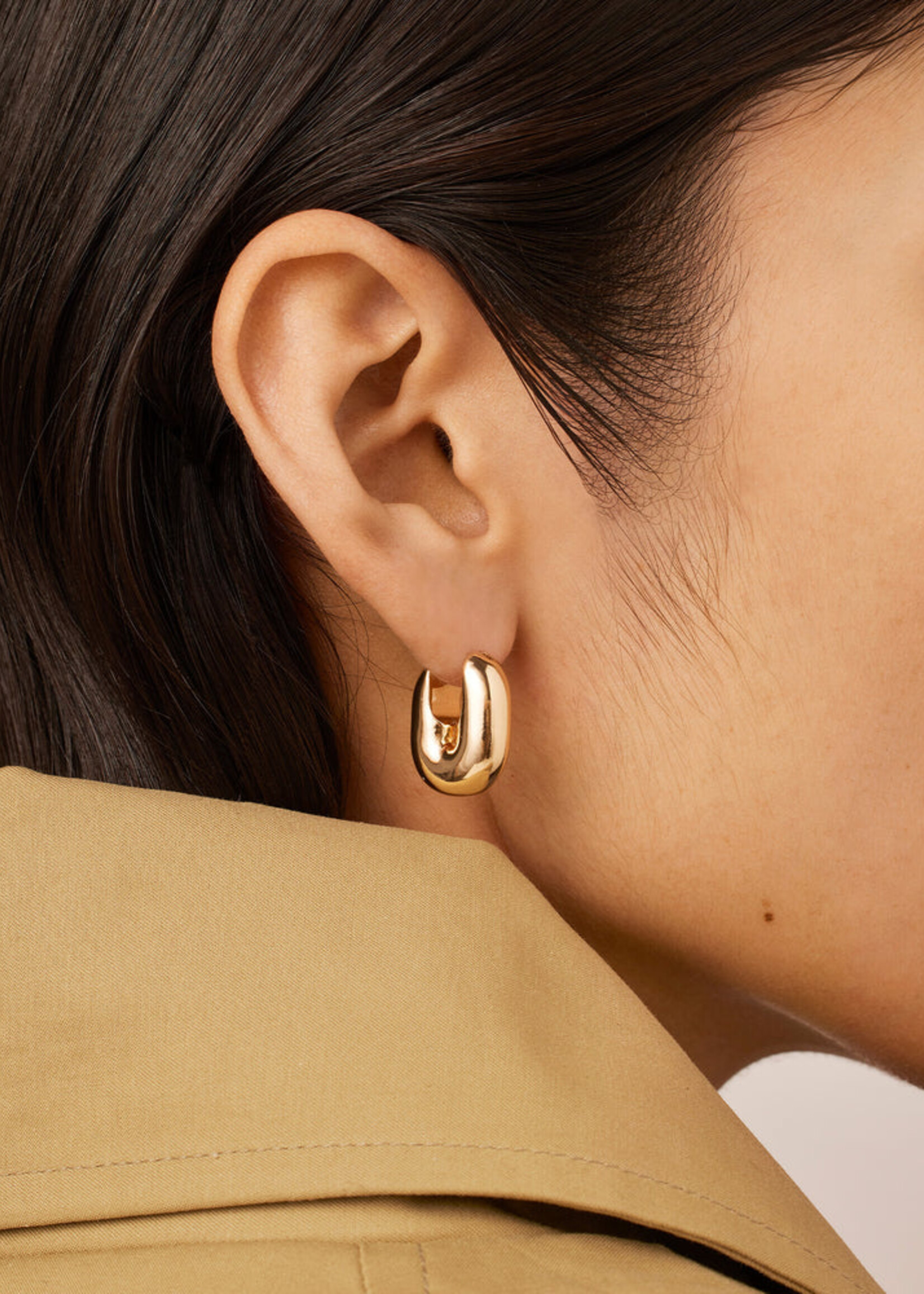 JennyBird Puffy U-Link Earrings - Gold