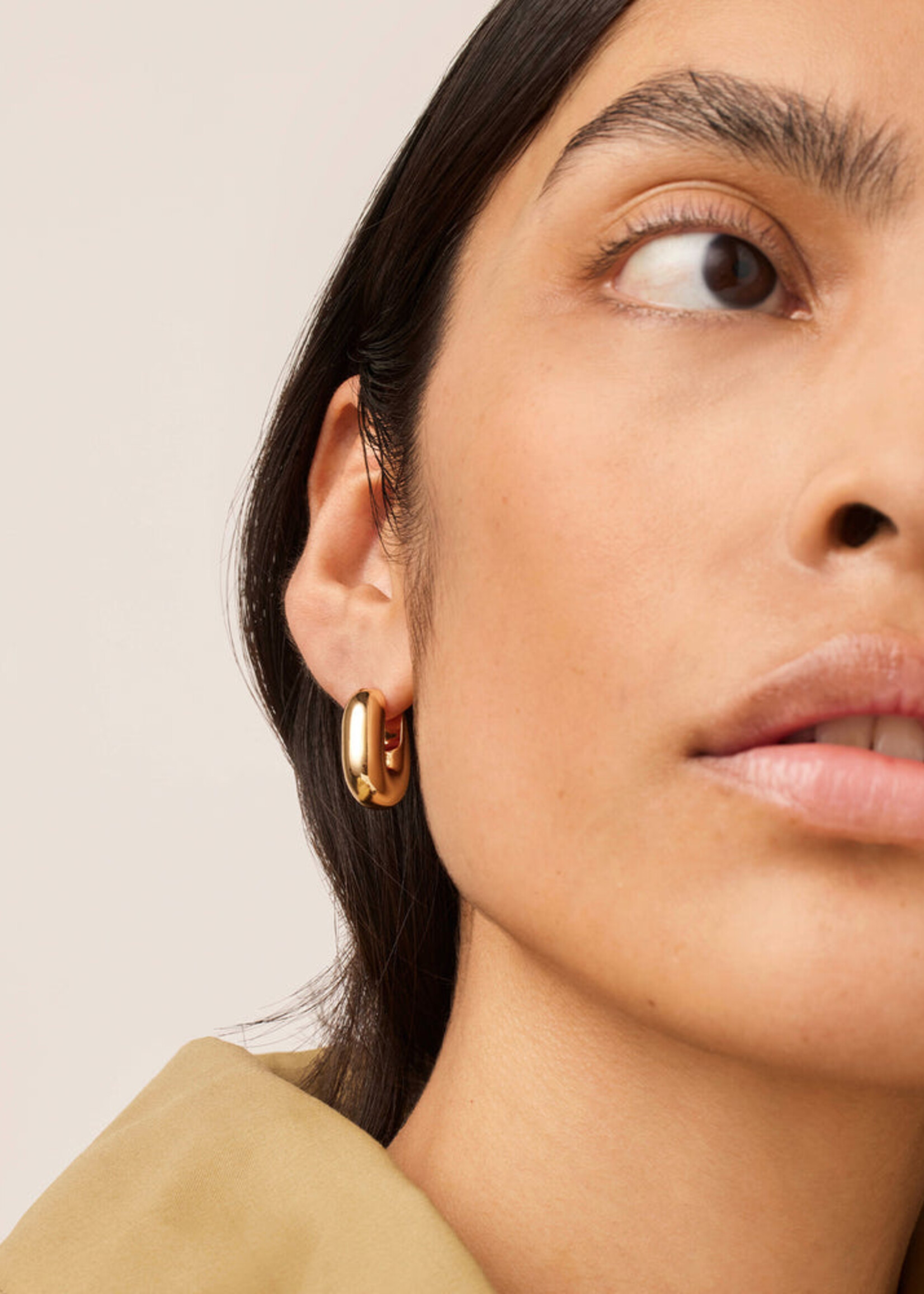 JennyBird Puffy U-Link Earrings - Gold