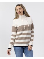 Holebrook HoleBrook Angelika Windproof Sweater - Off White Beige Stripe