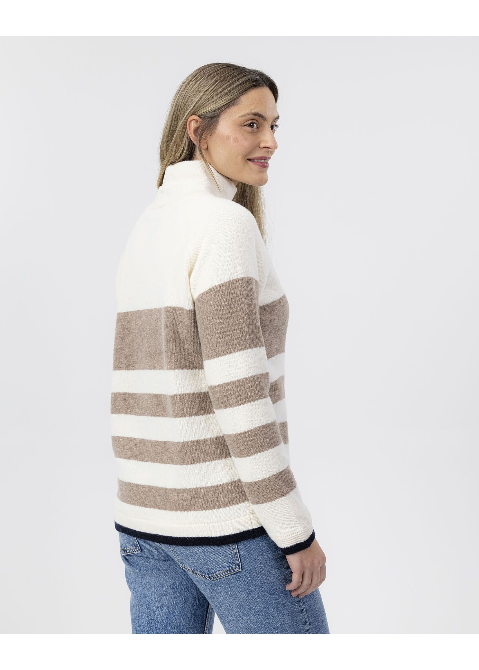 Holebrook Holebrook Pull Coupe-Vent Angelika - Off White Beige Stripe