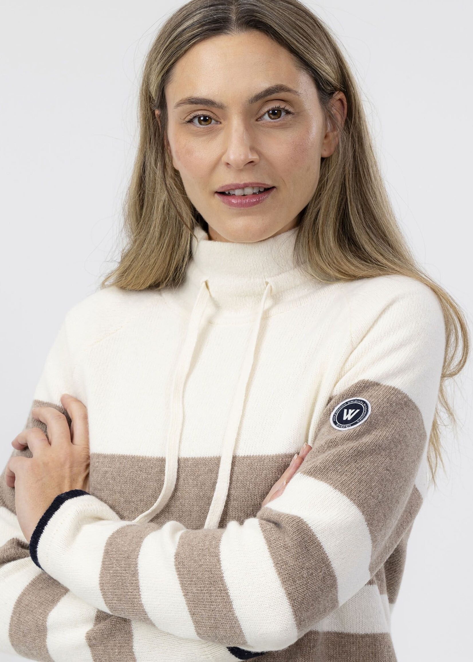 Holebrook HoleBrook Angelika Windproof Sweater - Off White Beige Stripe