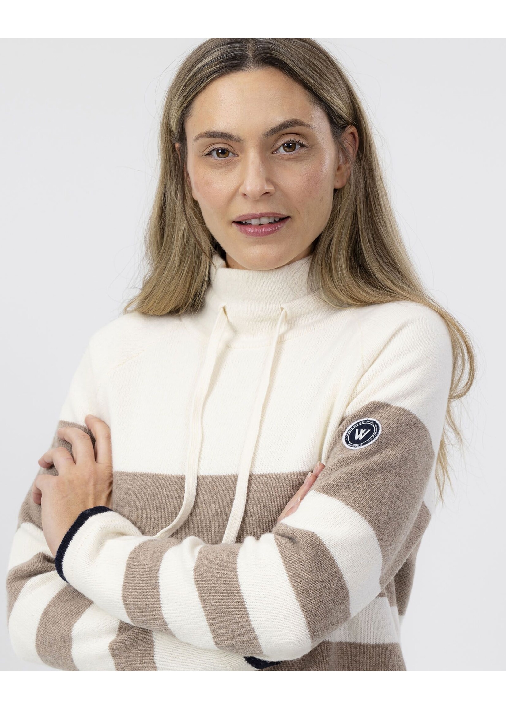 Holebrook HoleBrook Angelika Windproof Sweater - Off White Beige Stripe