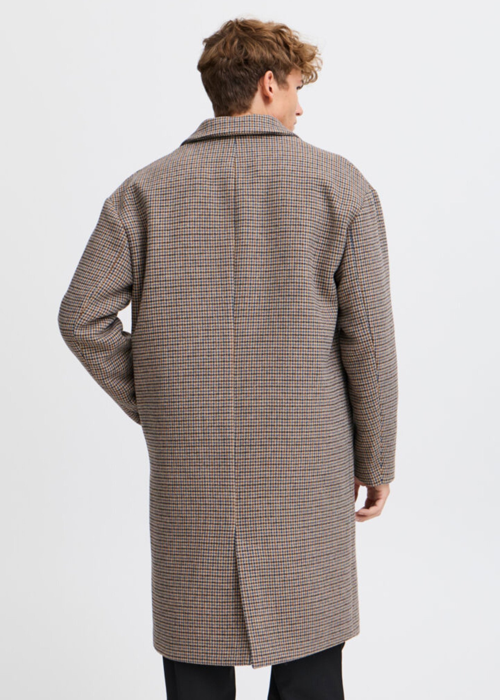 Casual Friday Casual Friday Manteau Claes Houndstooth Coupe Relax- Silver Mink