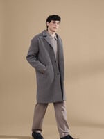 Casual Friday Casual Friday Claes Houndstooth Cheked Relaxed Coat - Silver Mink