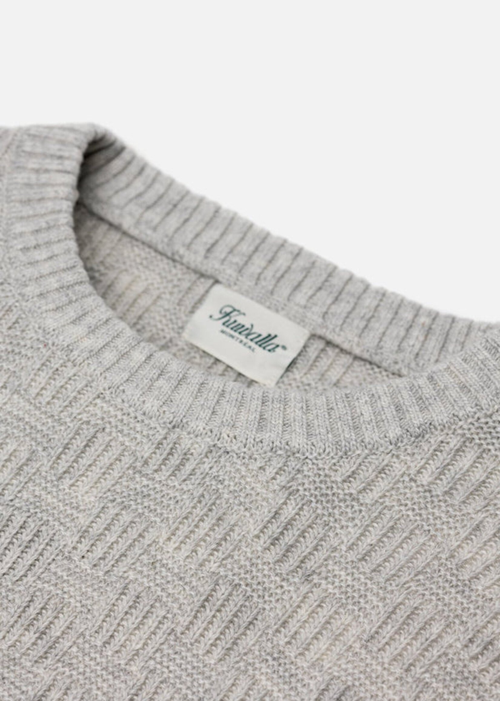 Kuwalla Kuwalla Basketweave Crew -Light Grey