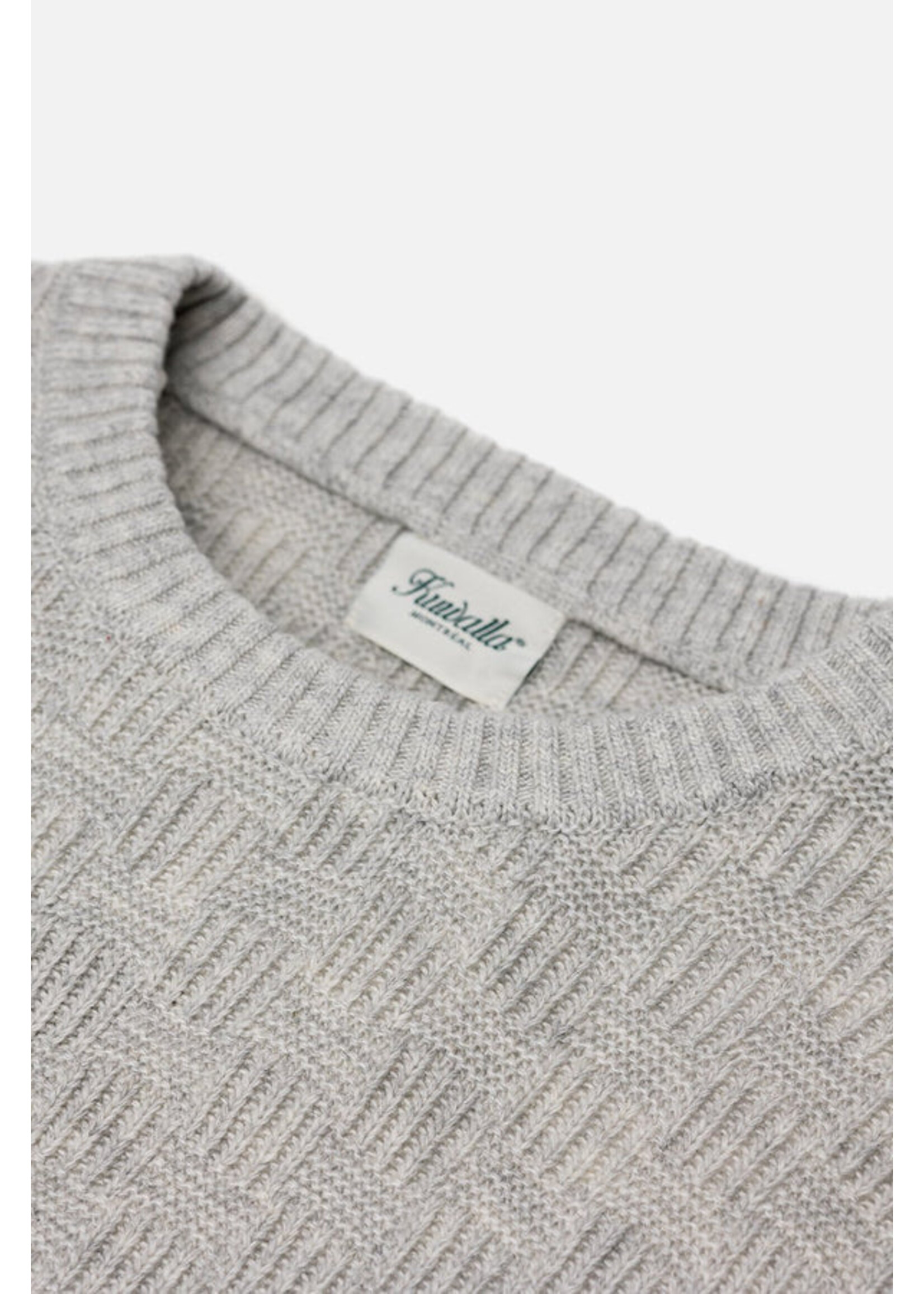 Kuwalla Kuwalla Basketweave Crew -Light Grey