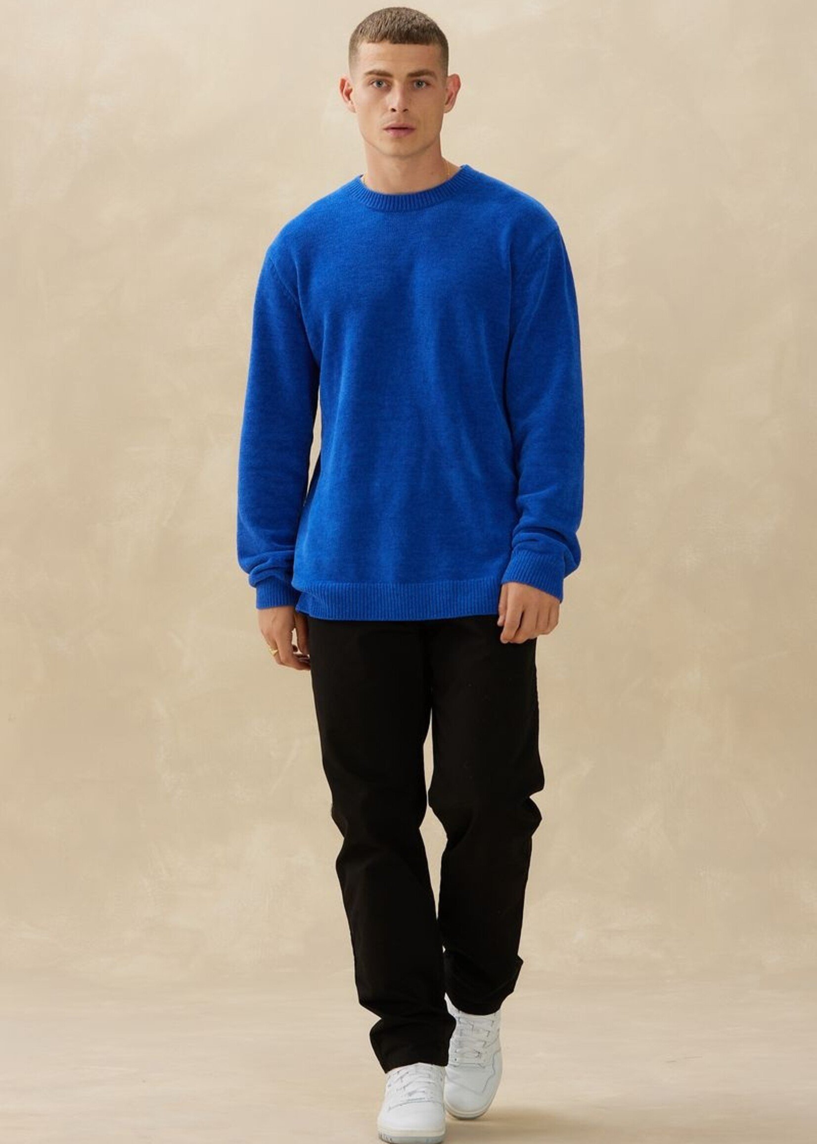 Kuwalla Kuwalla Textured Knit Crew - Blue