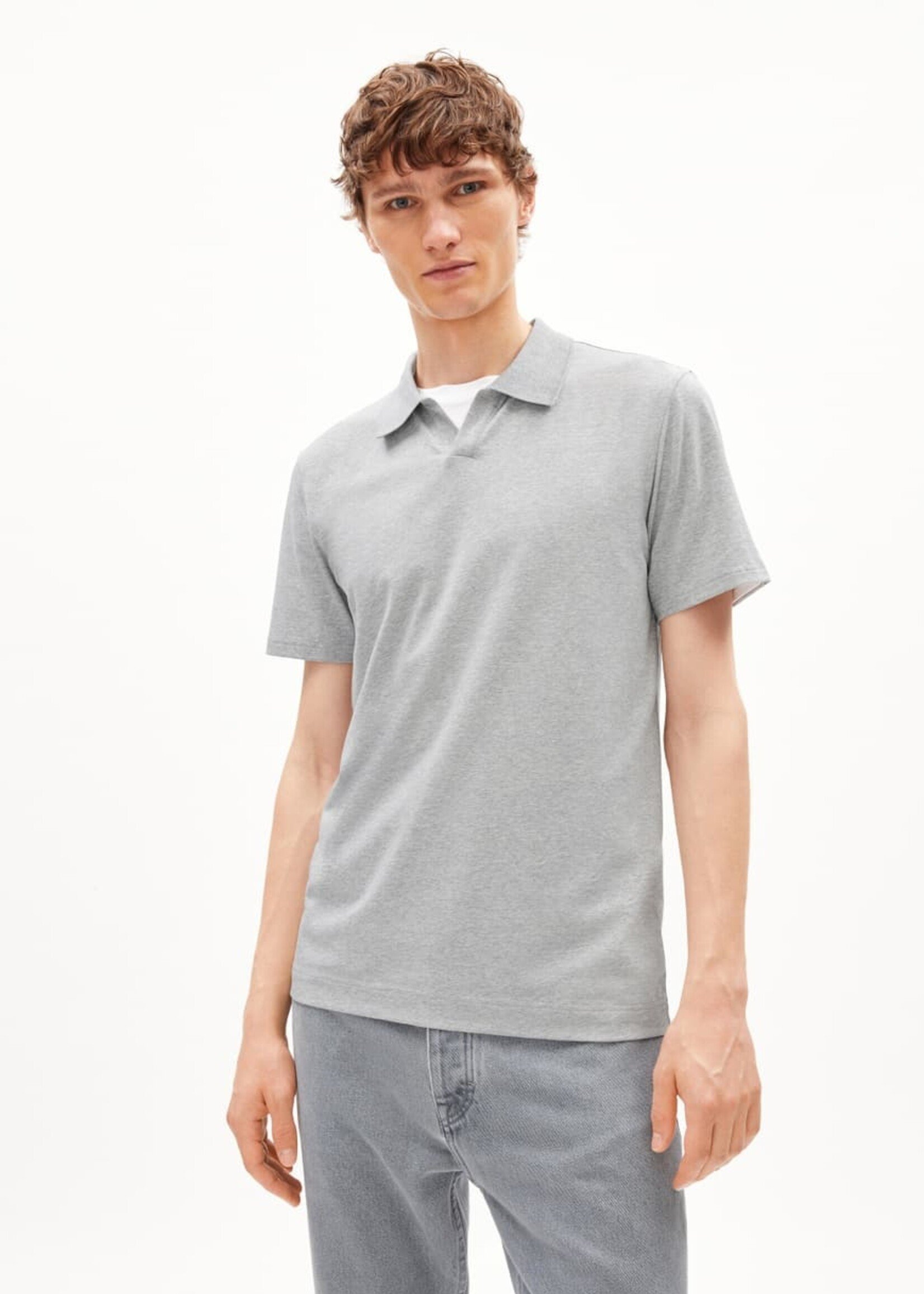 Armedangels ArmedAngels Braan Premium Polo - Grey Melange