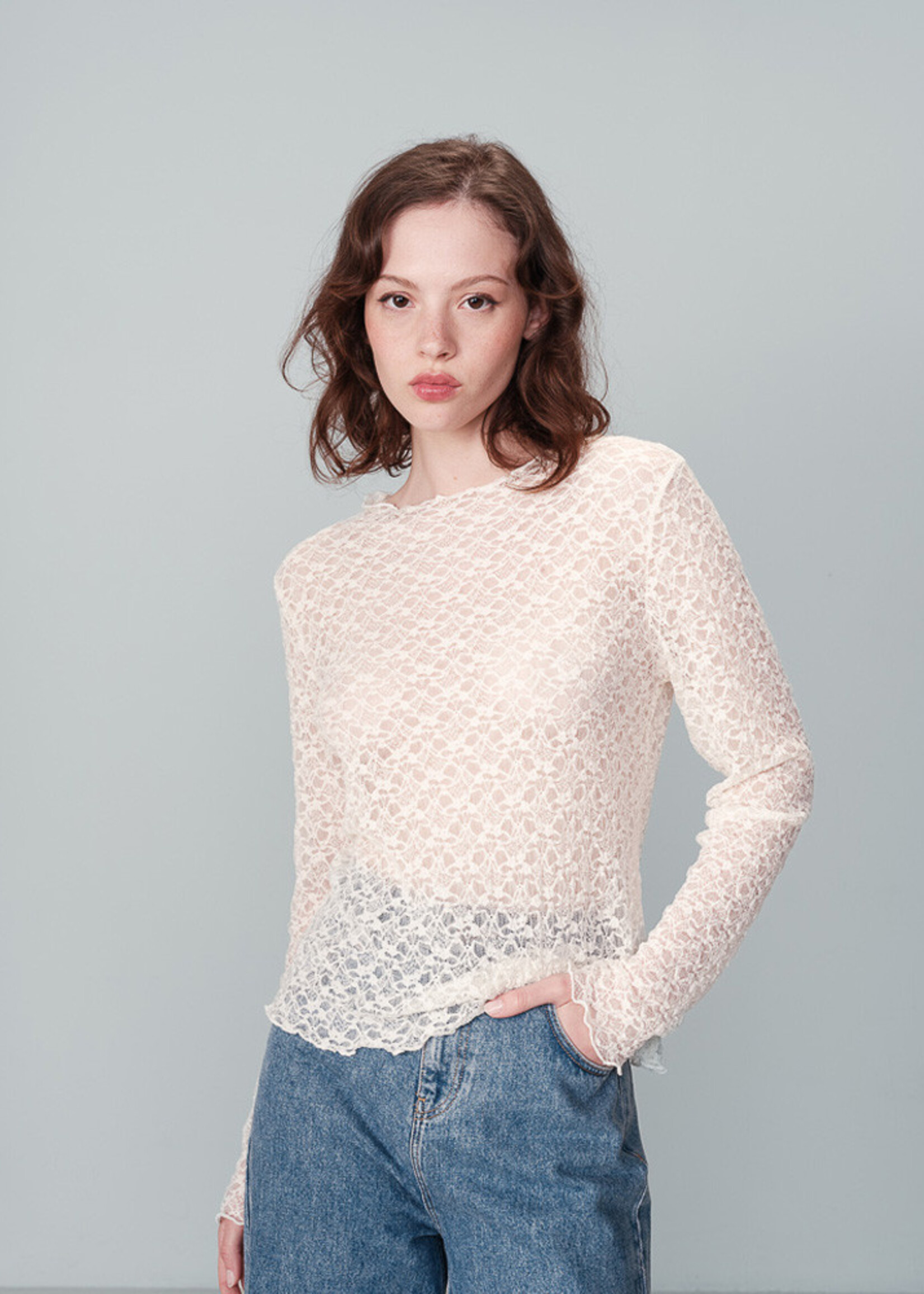 Grace and Mila Grace & Mila T-Shirt Nicole Lace LS (Deux Couleurs)
