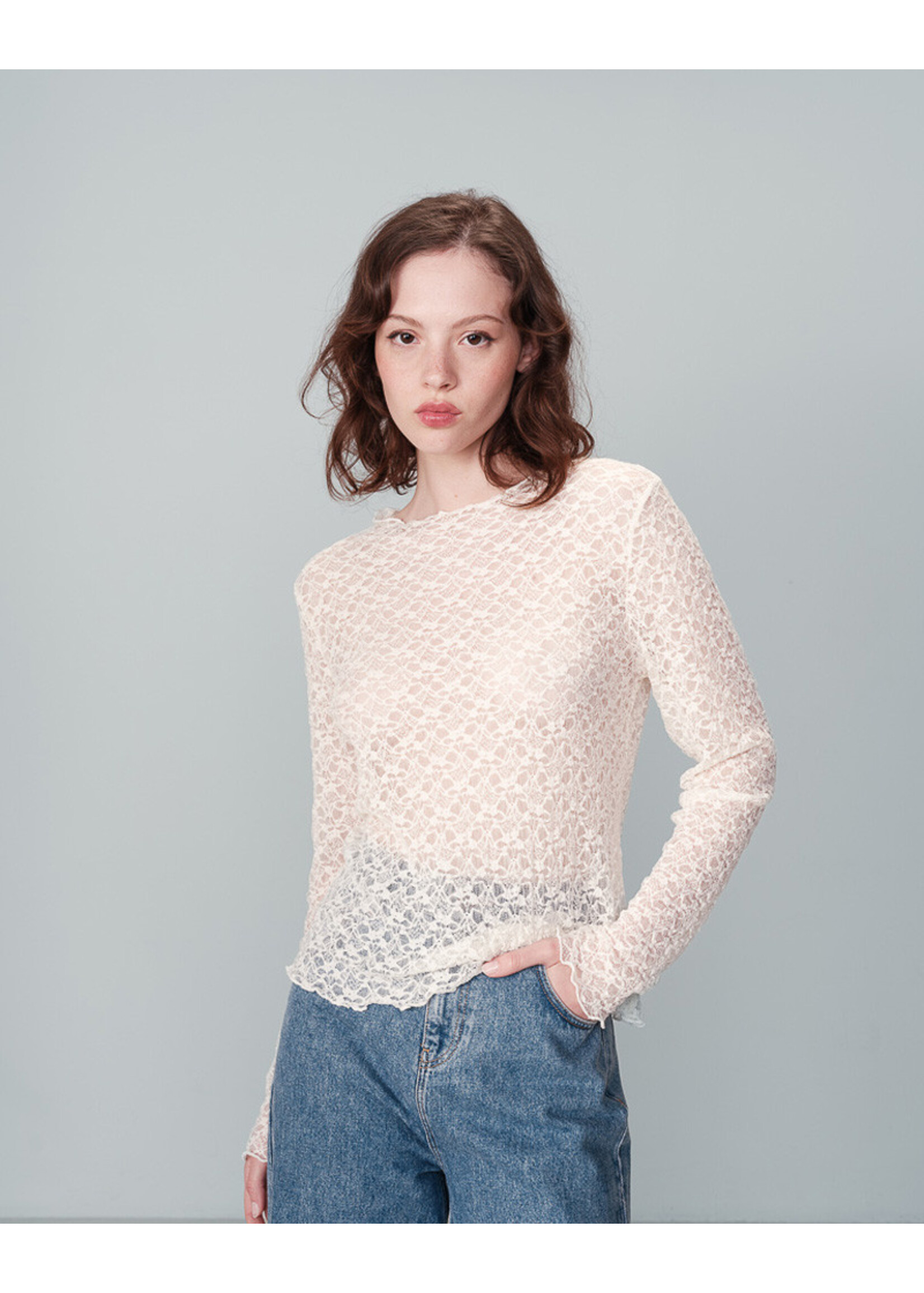 Grace and Mila Grace & Mila Nicole Lace LS Tee (Two Colors)