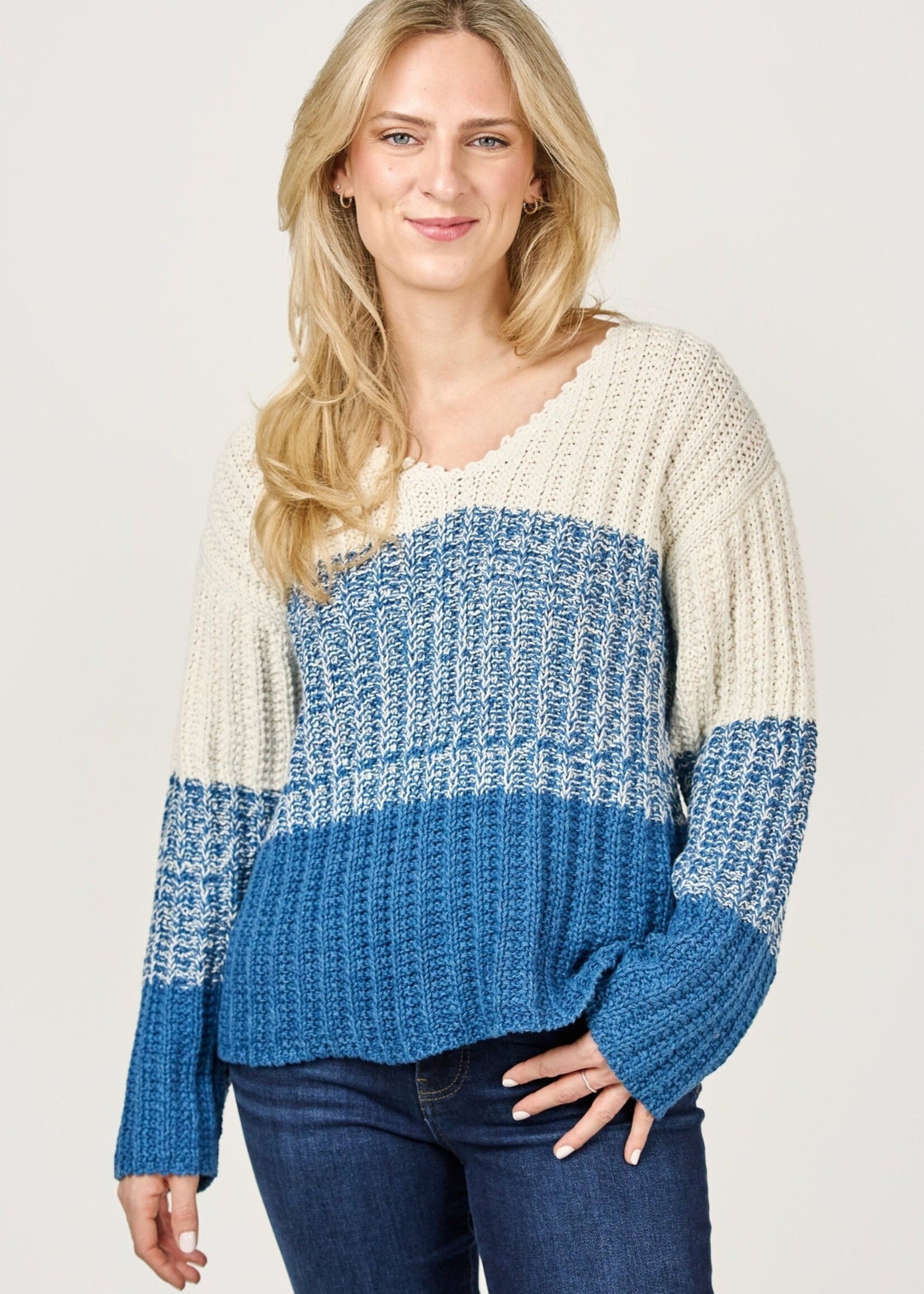 Shannon Passero Hadley Pullover - Indigo Cream mix