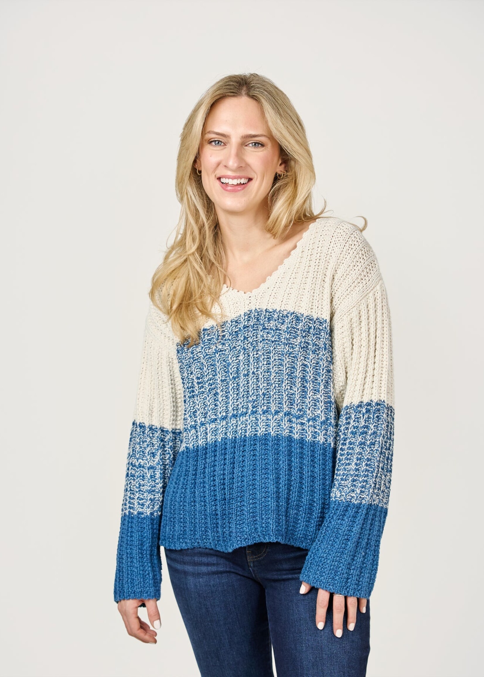 Shannon Passero Hadley Pullover - Indigo Cream mix