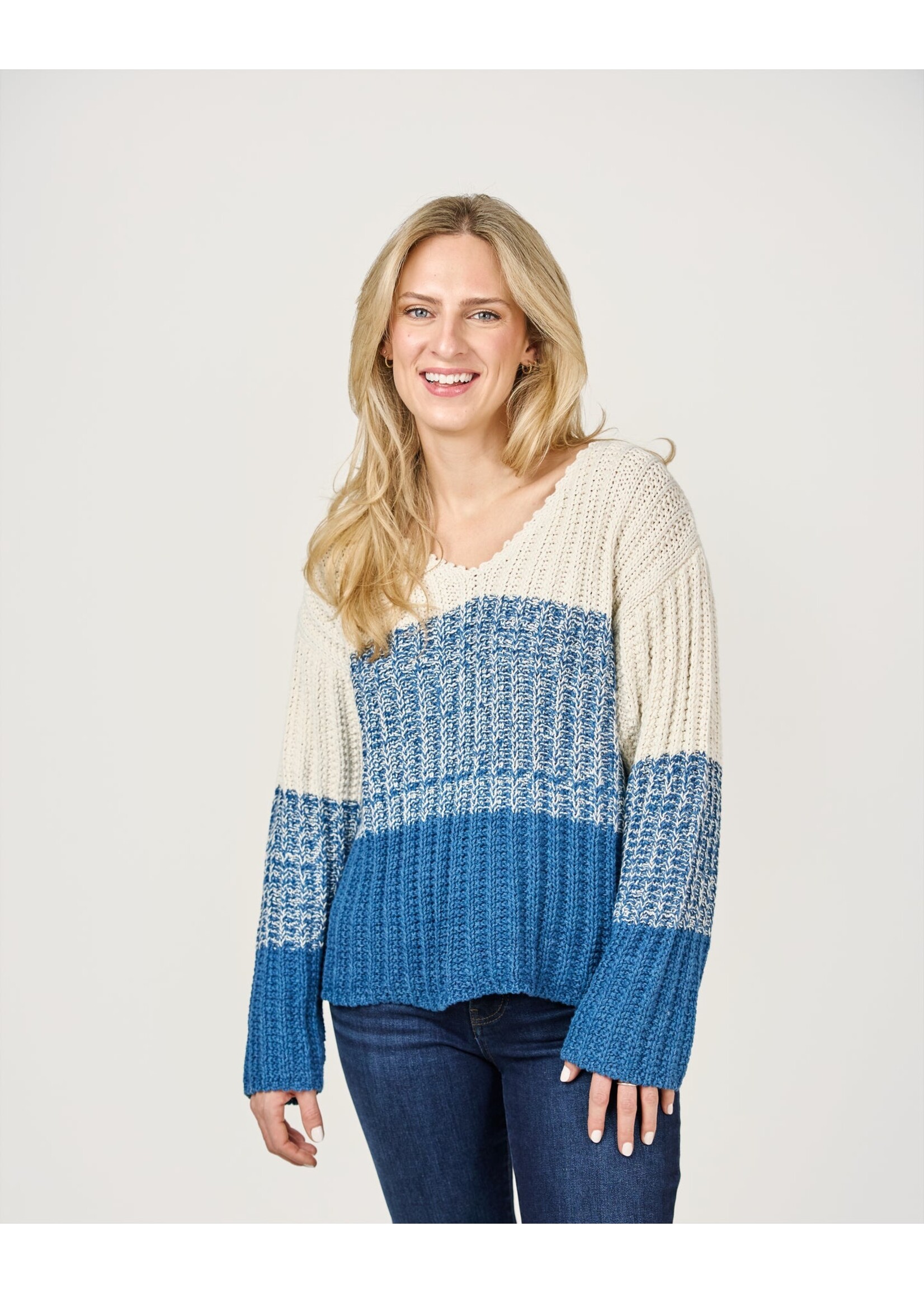 Shannon Passero Hadley Pullover - Indigo Cream mix
