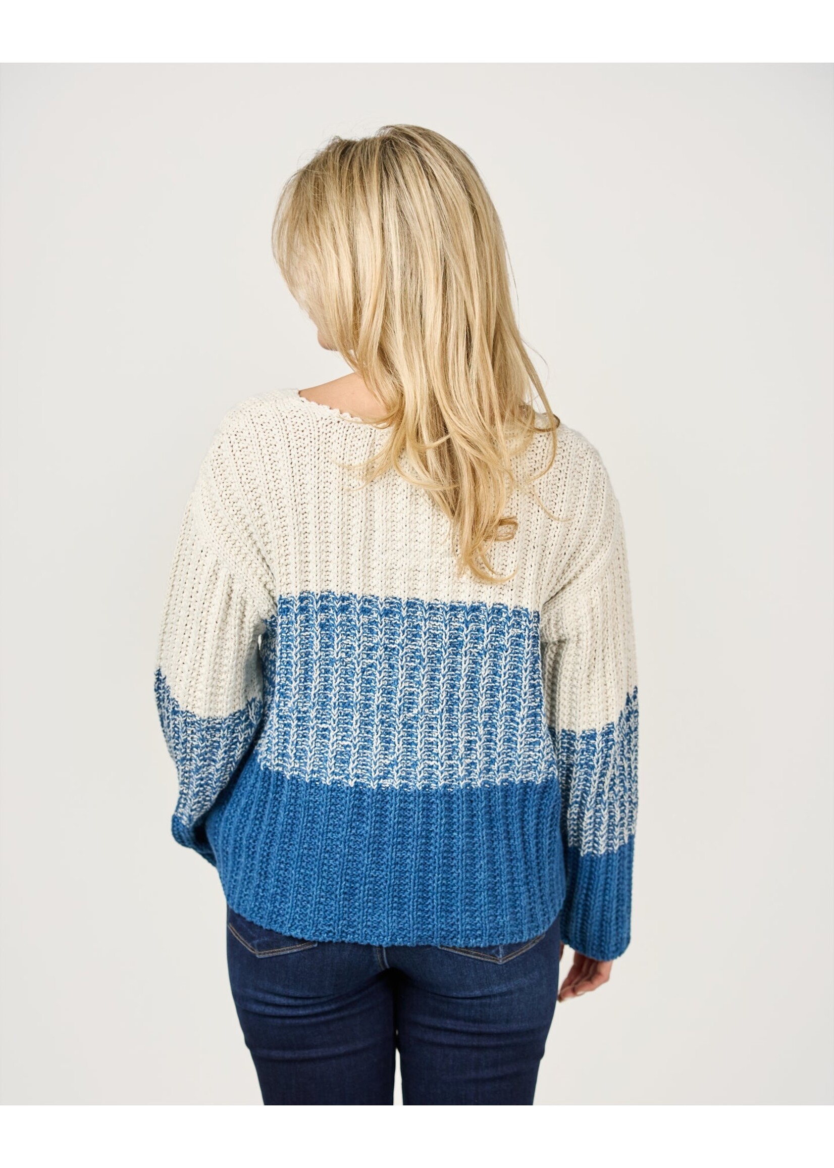 Shannon Passero Pull Hadley - Mélange Indigo Crème