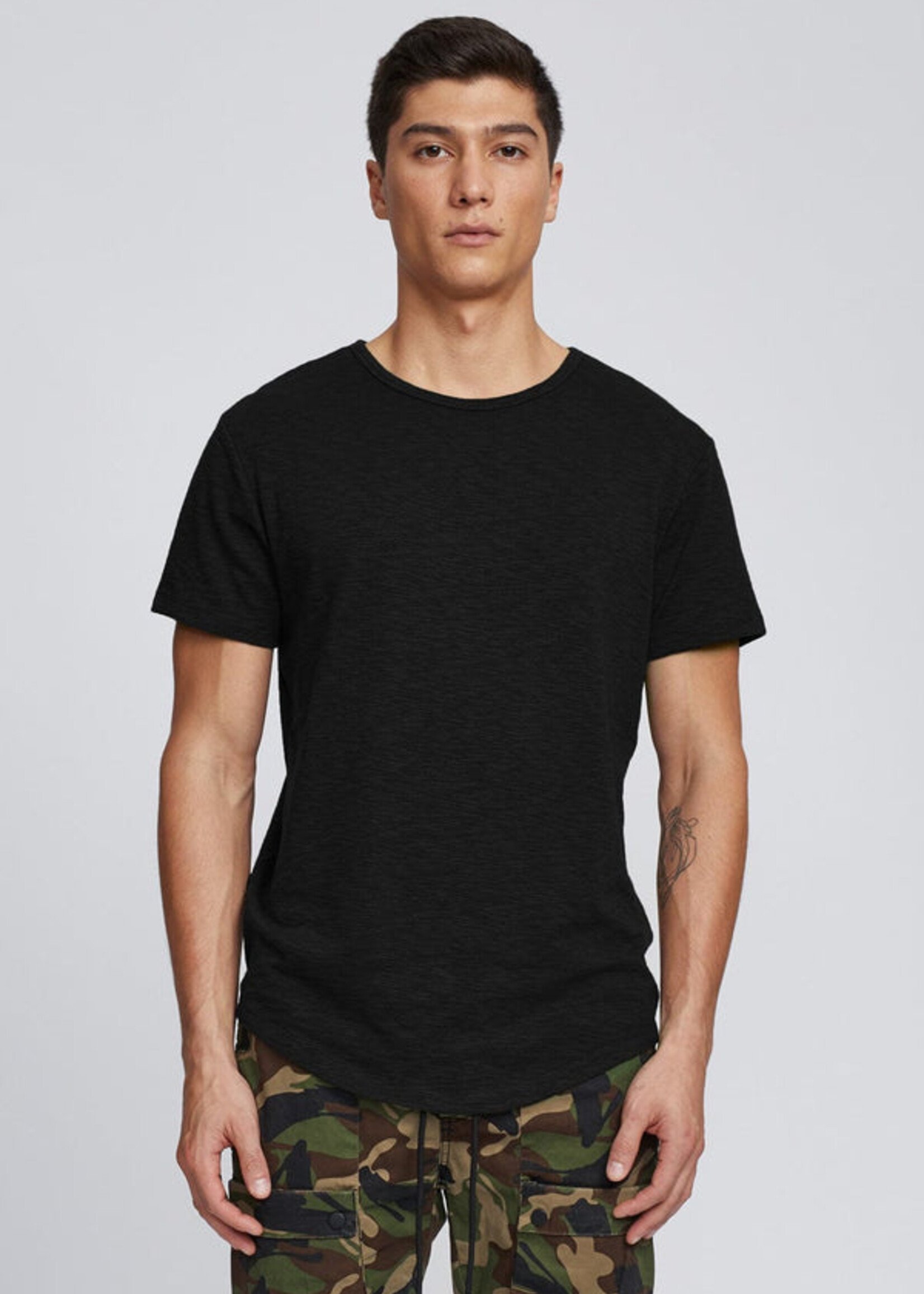 Kuwalla Kuwalla T-Shirt Slub Hi-Lo - Noir