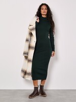 Apricot Apricot Ribbed Knitted Split Front Midi Dress - Green