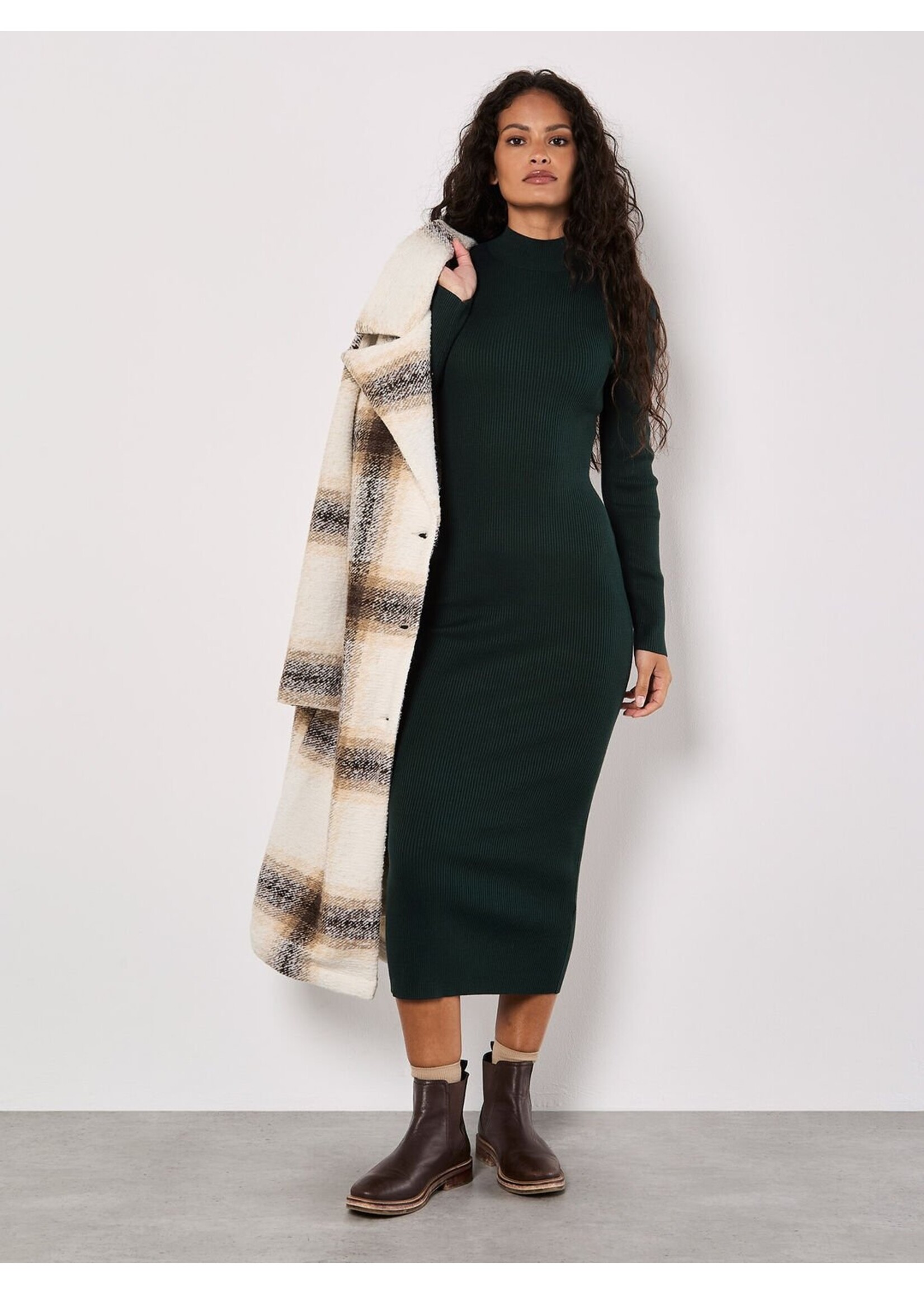 Apricot Apricot Robe Mi-Longue Fendue Sur Le Devant - Vert