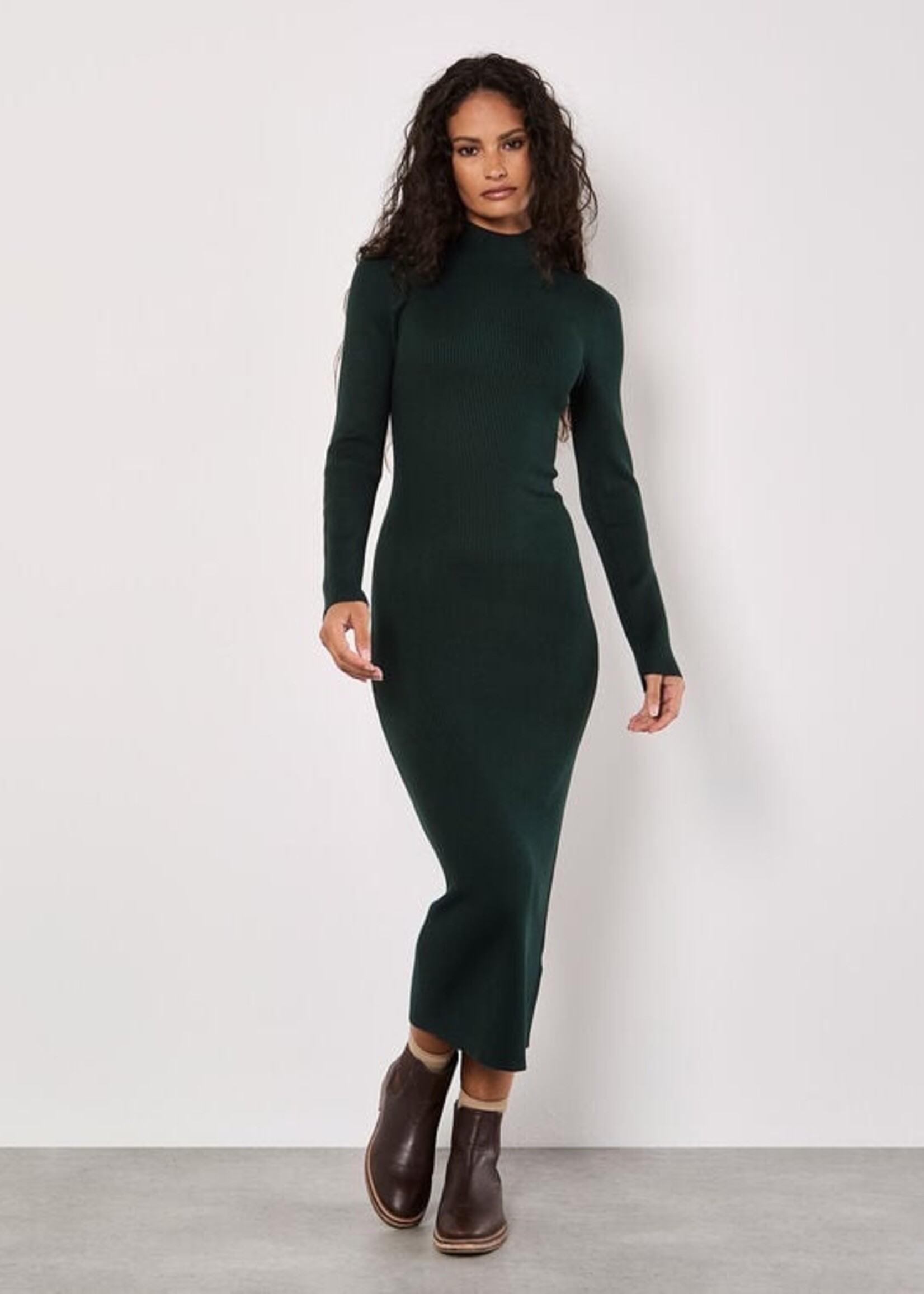 Apricot Apricot Robe Mi-Longue Fendue Sur Le Devant - Vert