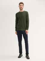 Tom Tailor Tom Tailor Pull à Col Rond Texturé - Mélange De Vert Colophane