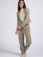 Yaya Women YAYA Pantalon Droit Tissé - Timber Wolf Brown Melange