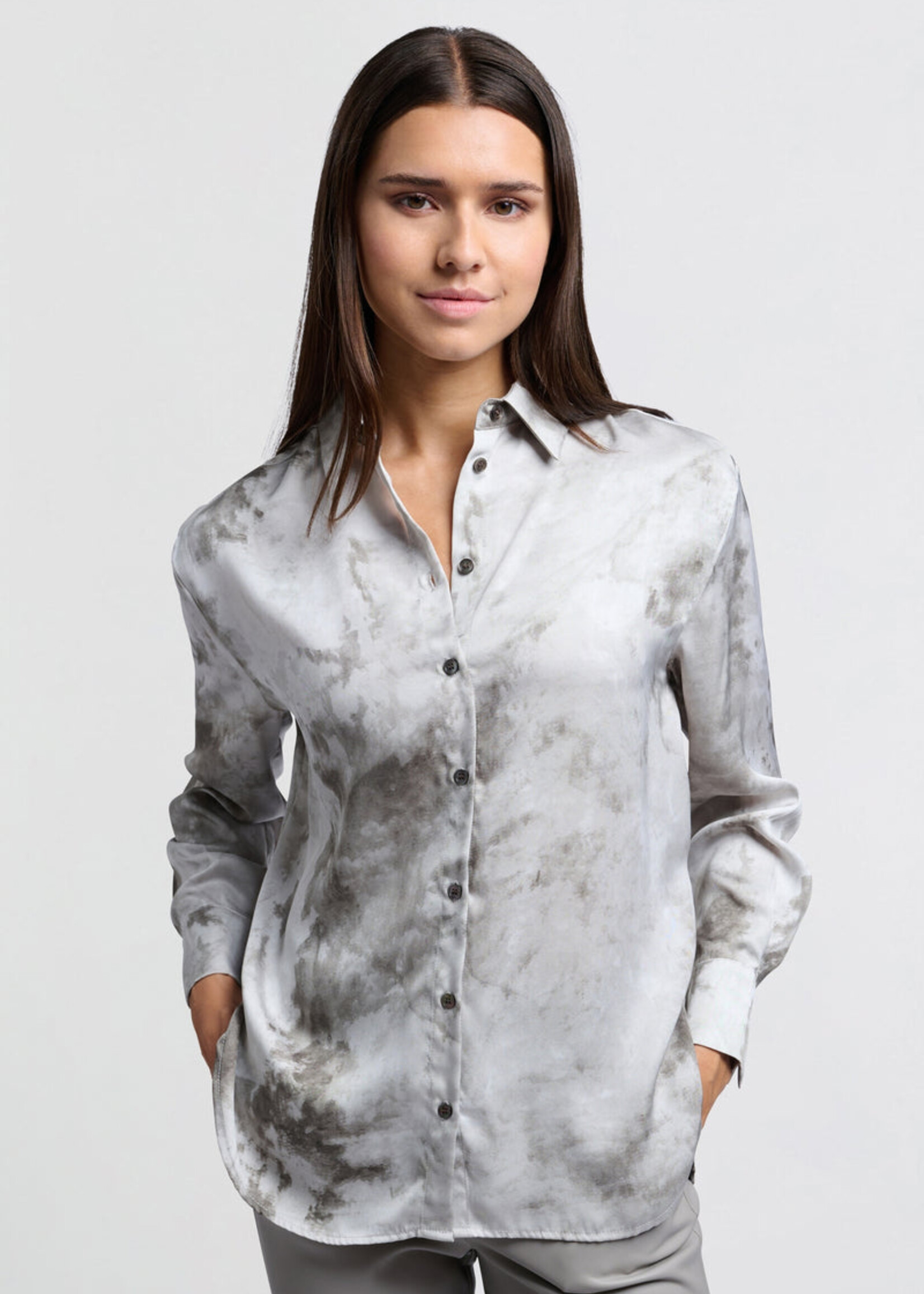 Yaya Women YAYA Blouse With Print - Formal Gray