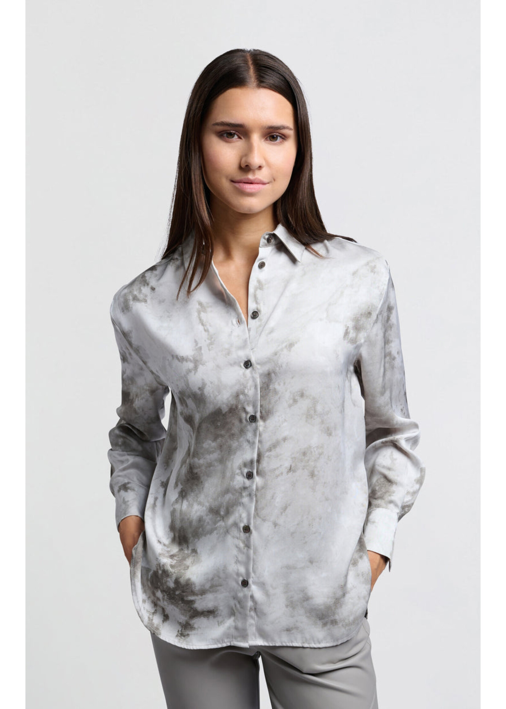 Yaya Women YAYA Chemisier Imprimé - Gris Formel