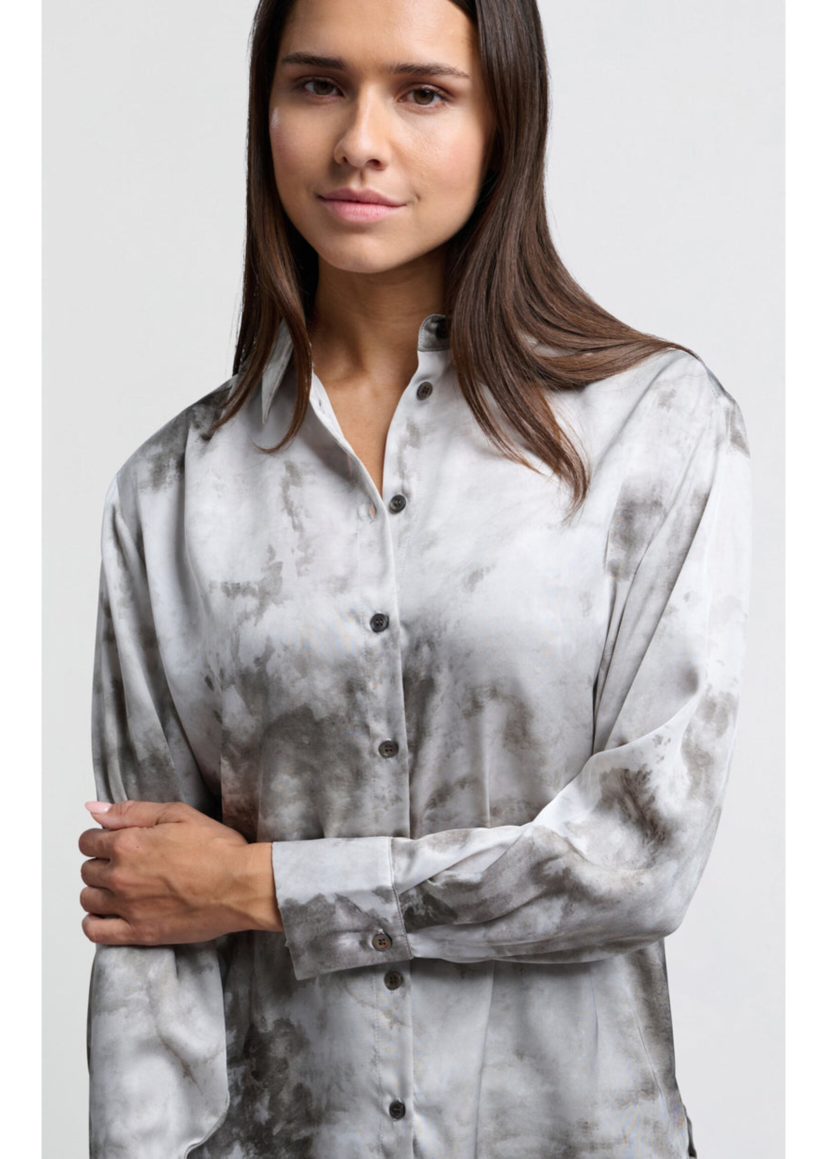Yaya Women YAYA Chemisier Imprimé - Gris Formel