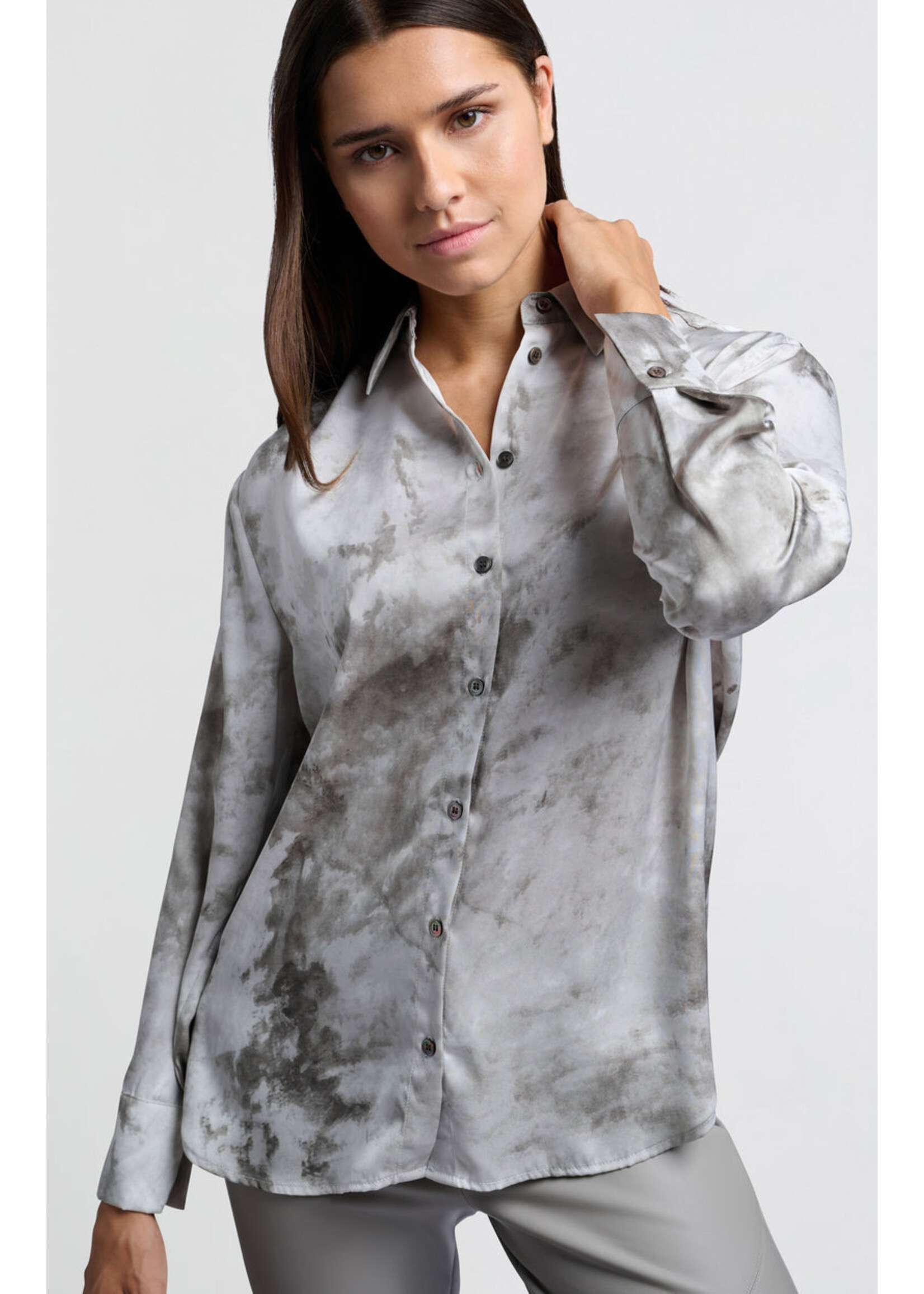 Yaya Women YAYA Chemisier Imprimé - Gris Formel