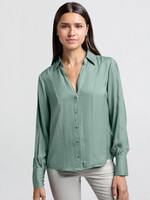 Yaya Women YAYA Chemisier Avec Détails Plié Sur La Manche - Vert Jade