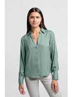 Yaya Women YAYA Blouse w/ Folded Detail On Sleeve - Jade Green