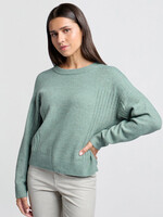 Yaya Women YAYA Sweater with Rib Detail - Jade Green