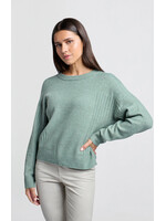 Yaya Women YAYA Sweater with Rib Detail - Jade Green