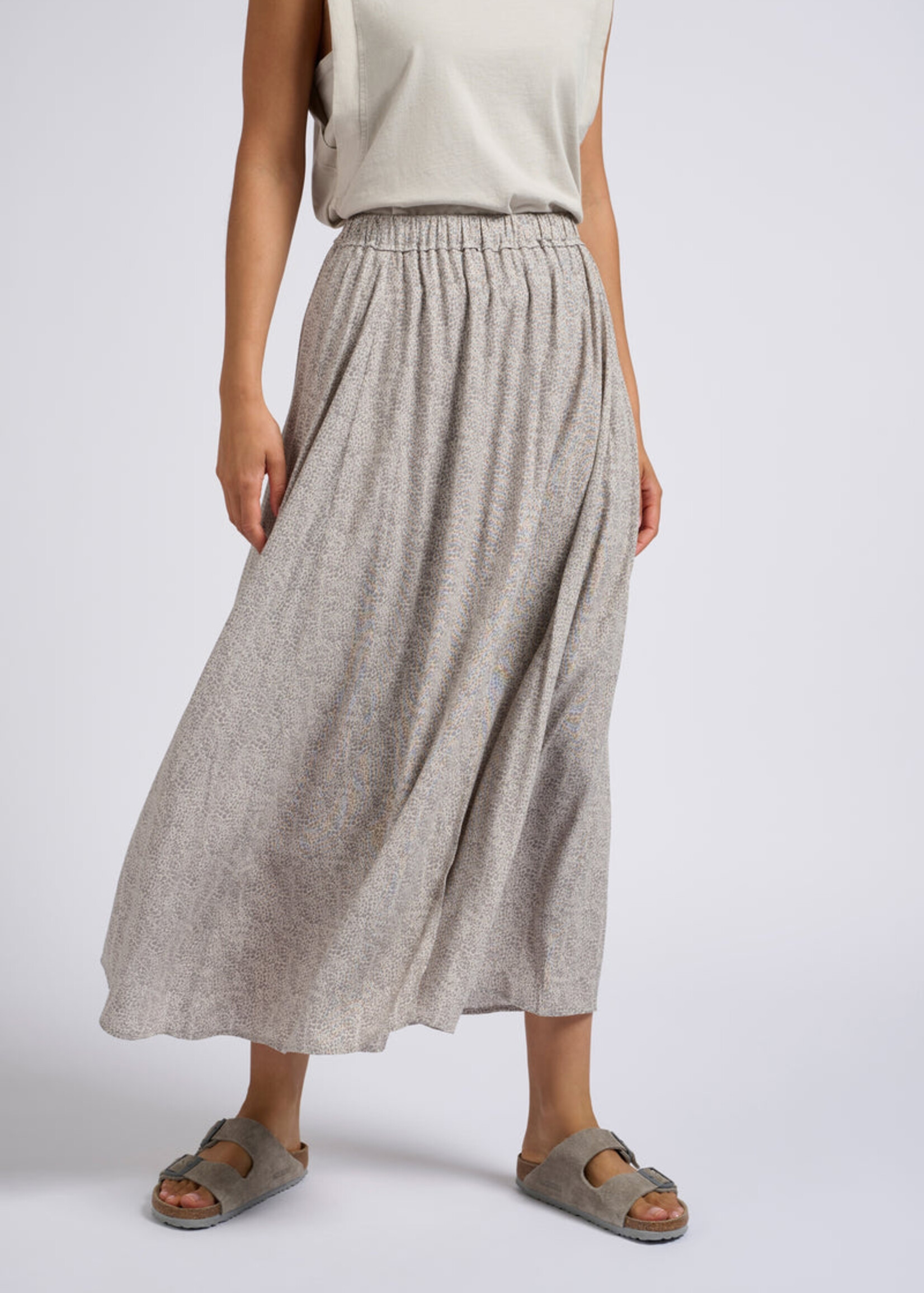 Yaya Women Yaya Women Printed Long Aline Skirt - Moonstruck Grey Dessin