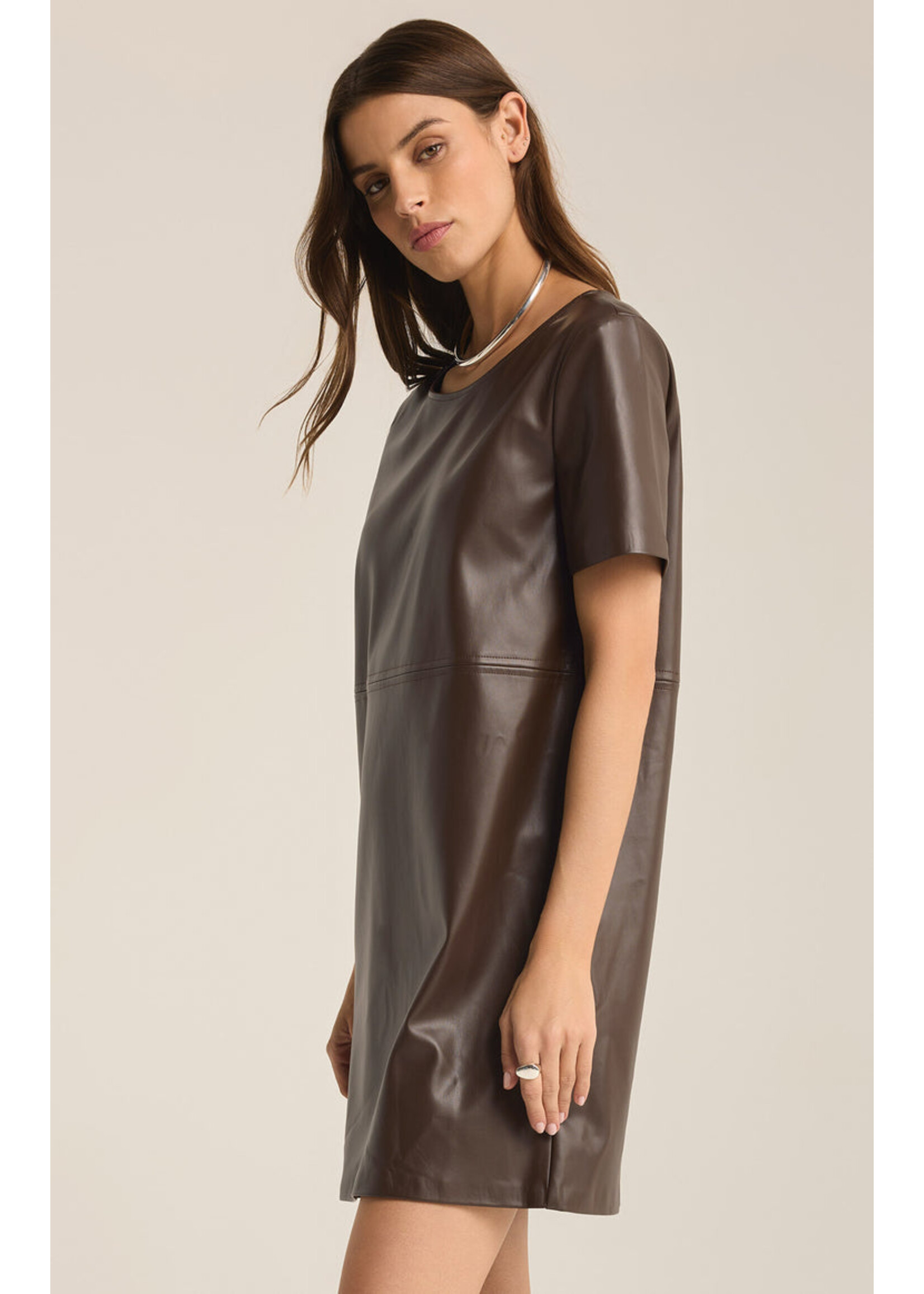 Z-Supply Z-Supply London Faux Leather Dress - Dark Chocolate