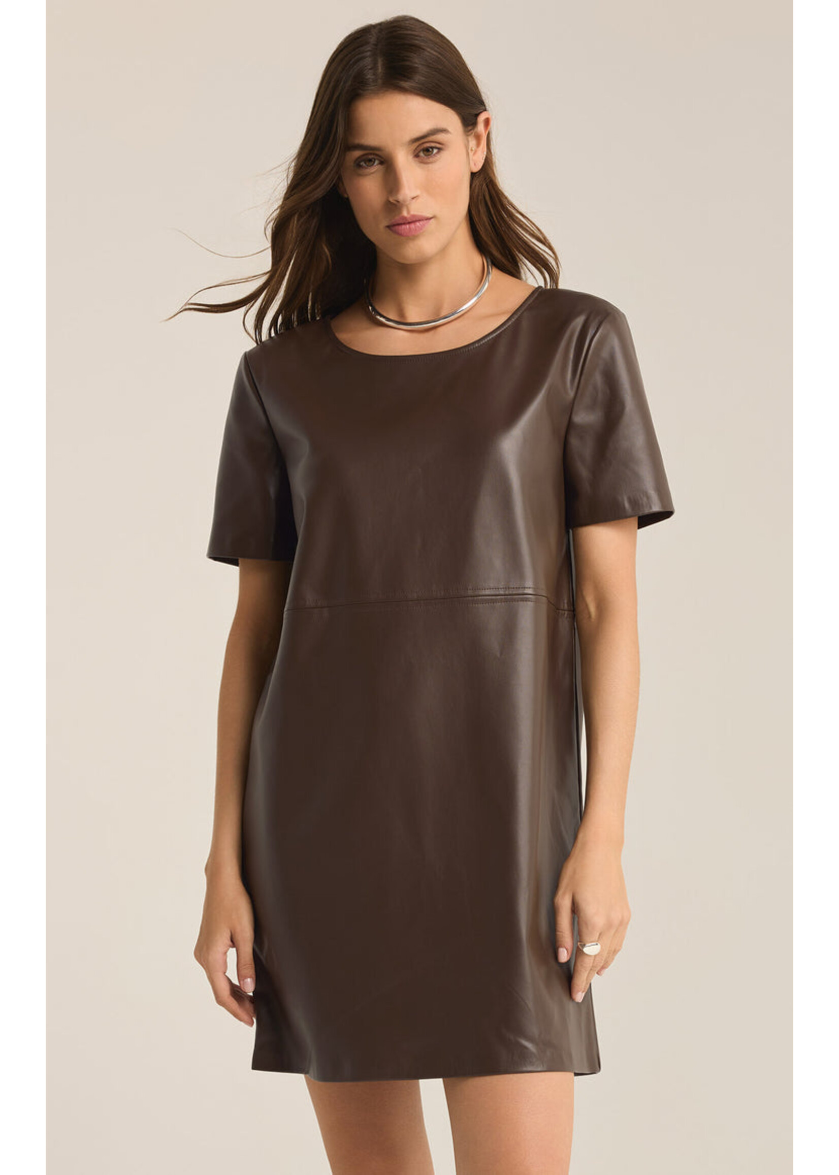 Z-Supply Z-Supply London Faux Leather Dress - Dark Chocolate
