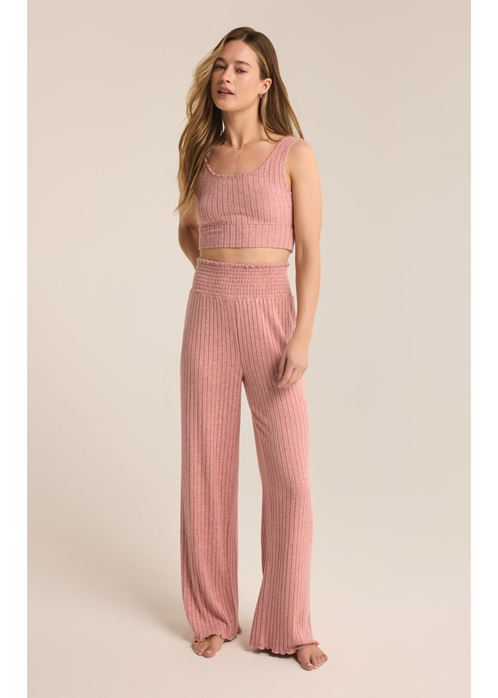 Z-Supply Z-Supply Dawn Smocked Rib Pant - Rosebud